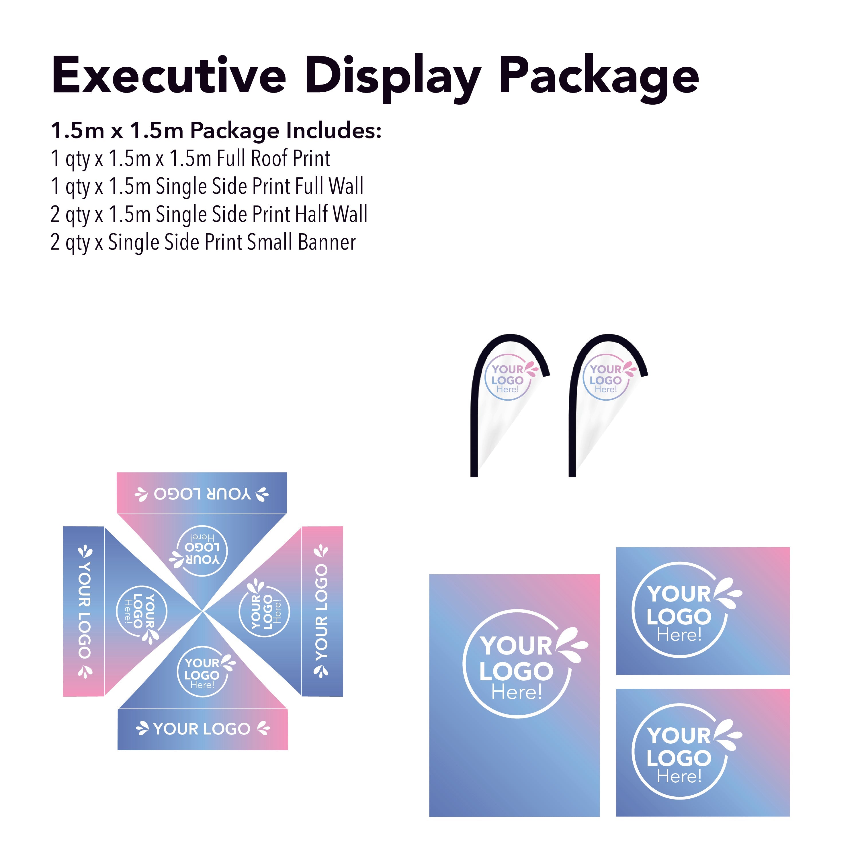 1.5m x 1.5m Printed Folding Gazebo | Executive Display Package