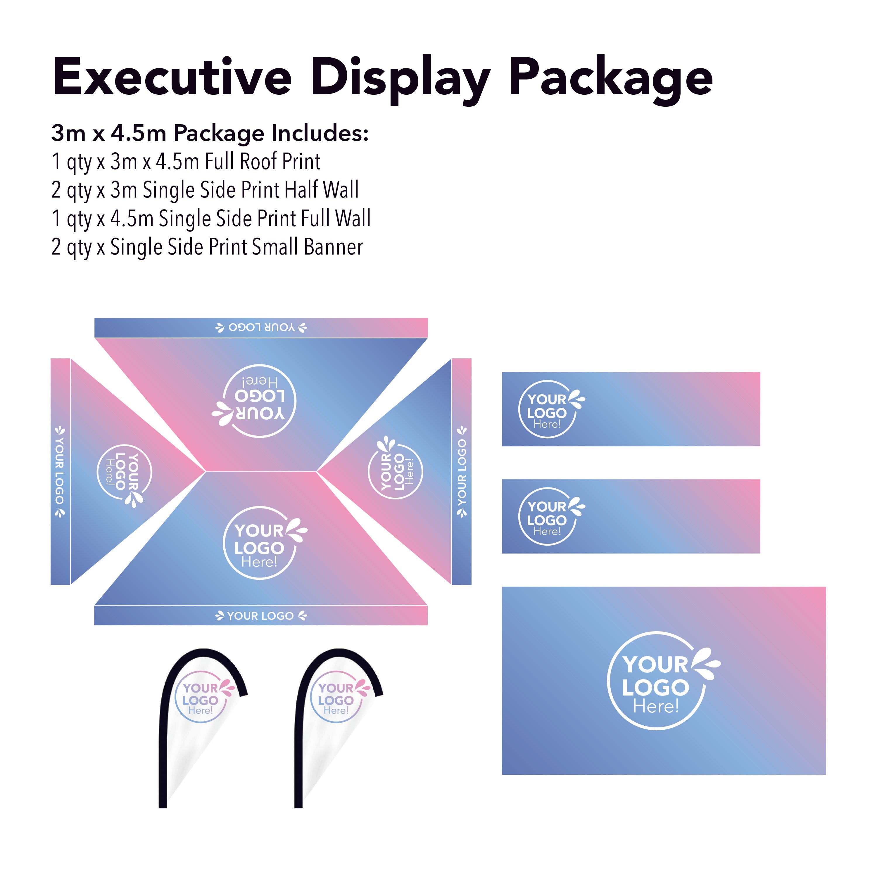 3m x 4.5m Printed Folding Gazebo | Executive Display Package