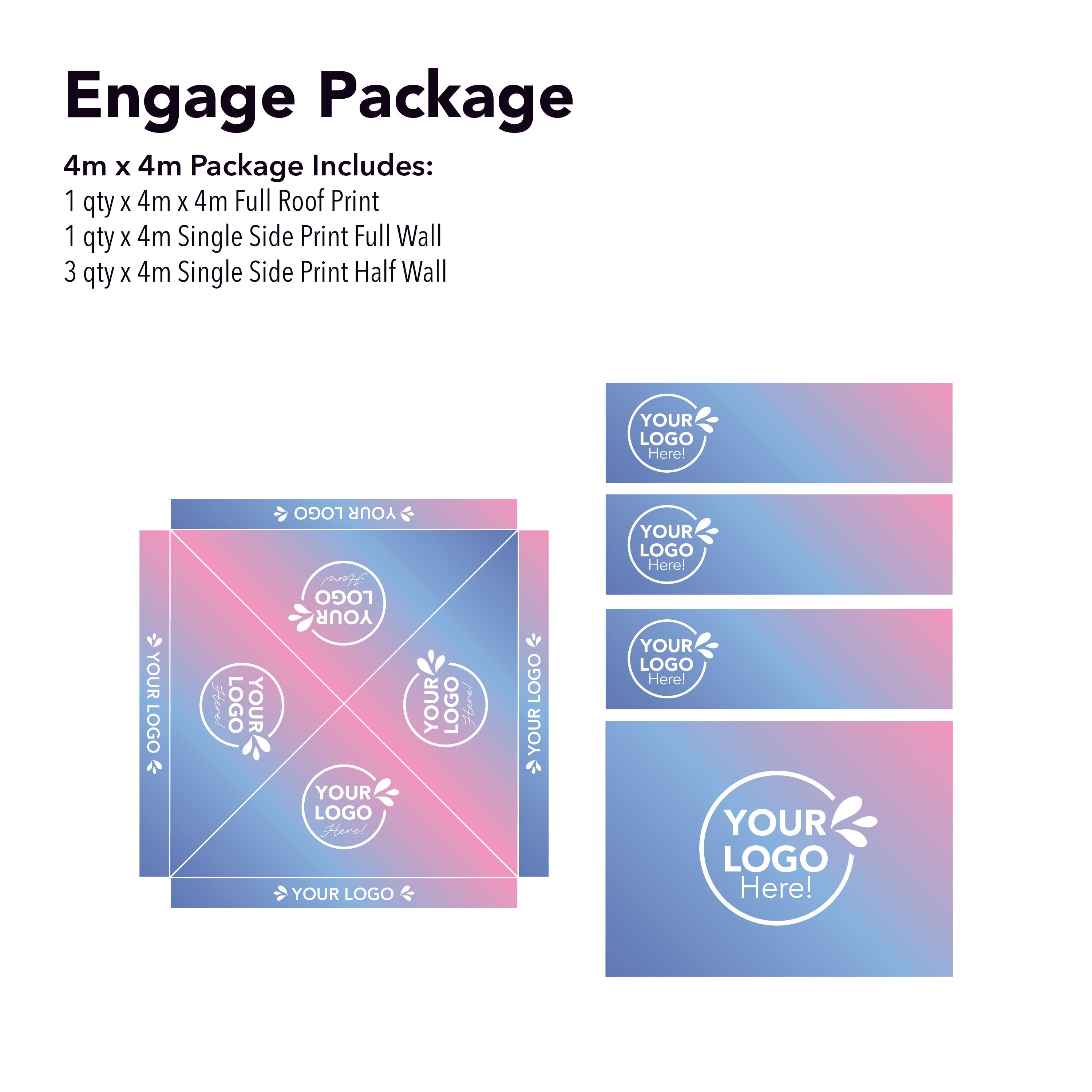 4m x 4m Printed Folding Gazebo | Engage Package