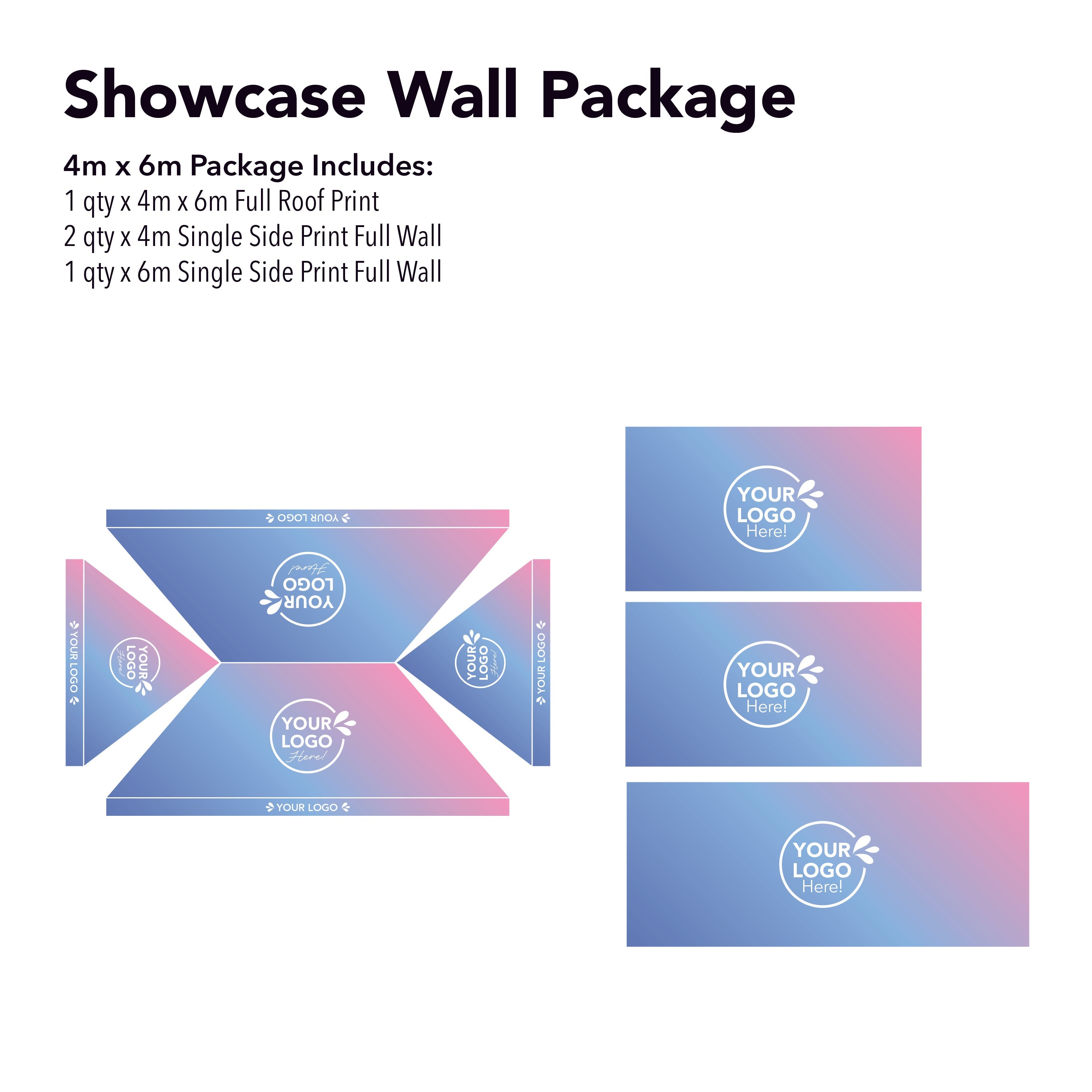 4m x 6m Printed Folding Gazebo | Showcase Wall Package