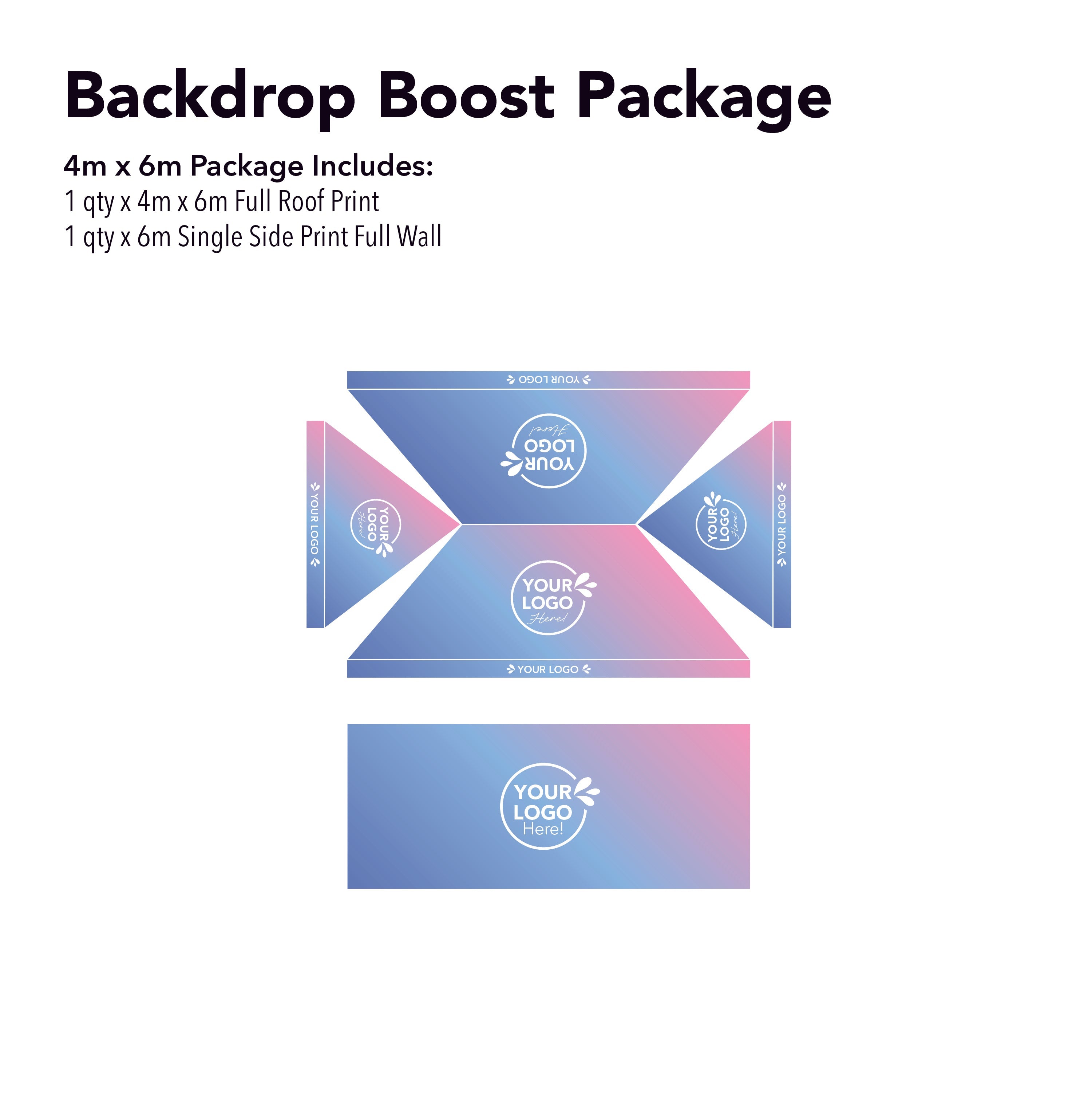 4m x 6m Printed Folding Gazebo | Backdrop Boost Package