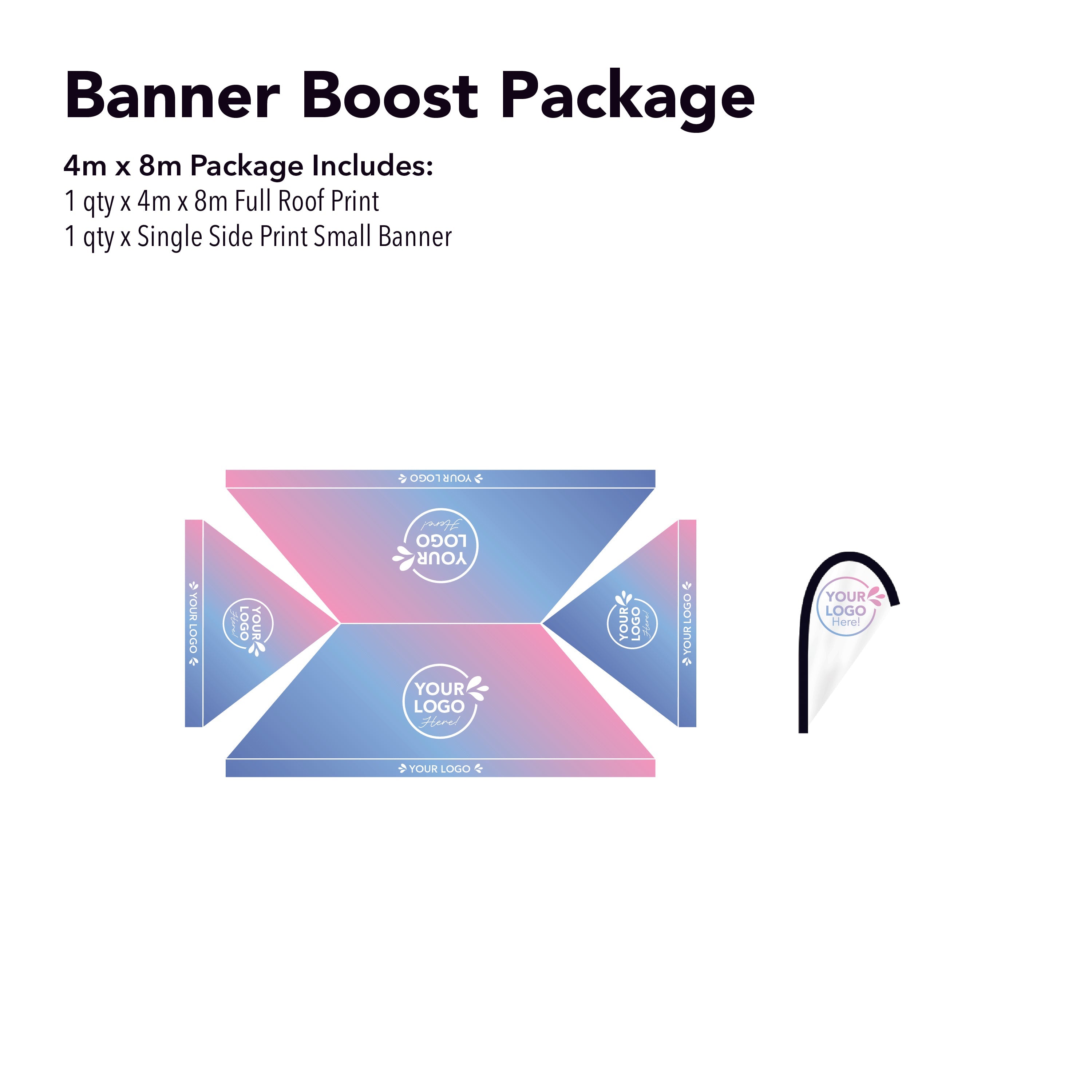 4m x 8m Printed Folding Gazebo | Banner Boost Package