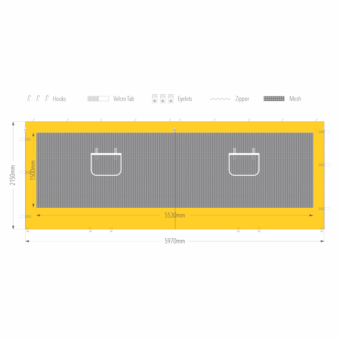 6m Gazebo Service Window Wall | Gazebo Accessory