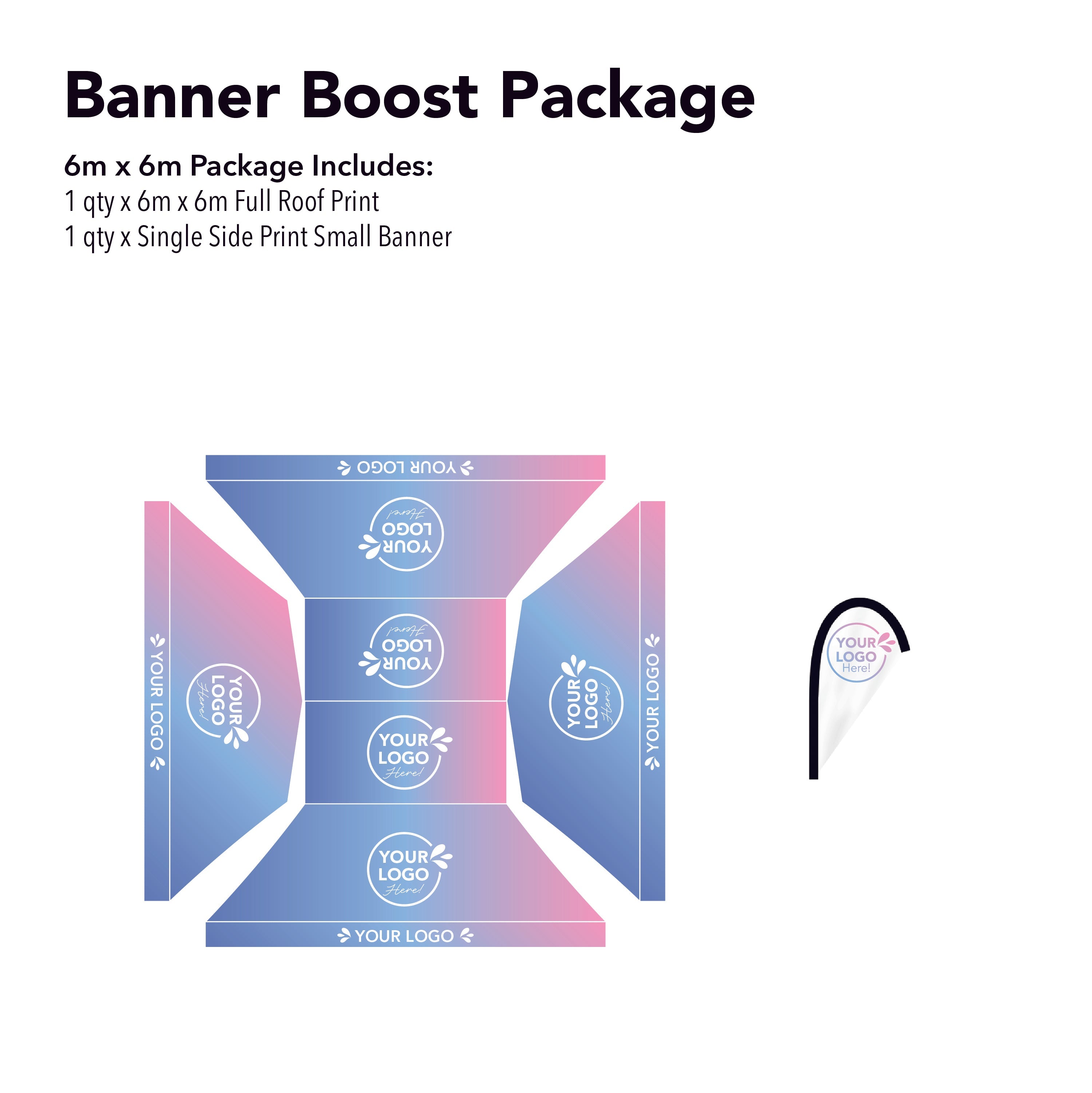 6m x 6m Printed Folding Gazebo | Banner Boost Package