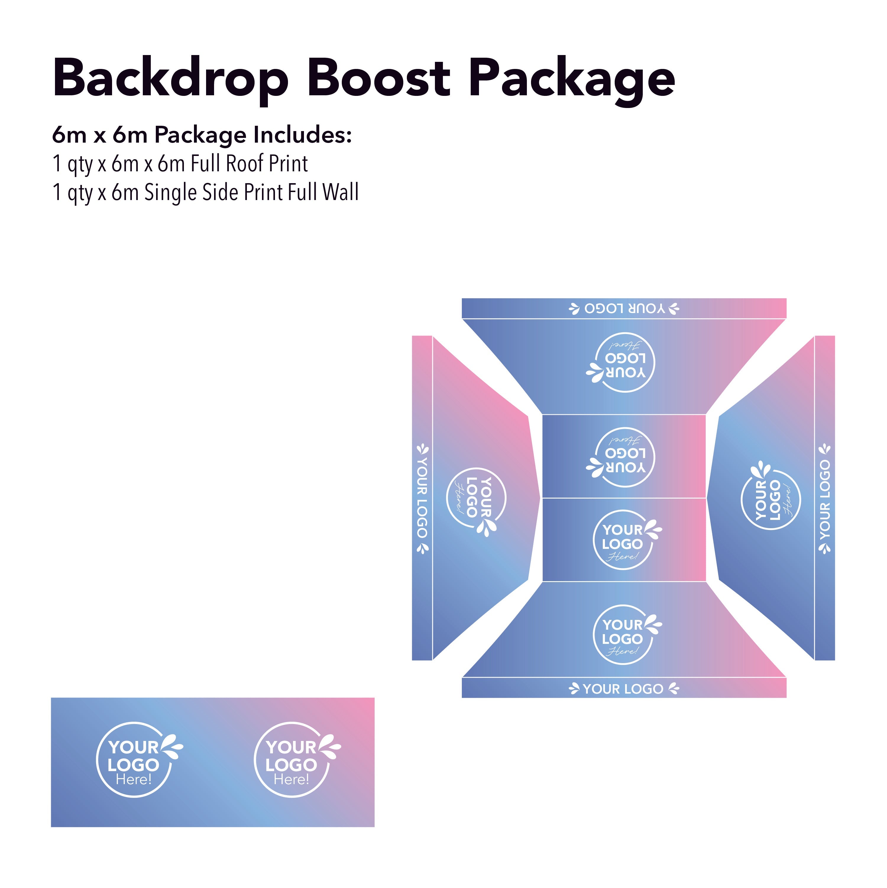 6m x 6m Printed Folding Gazebo | Backdrop Boost Package