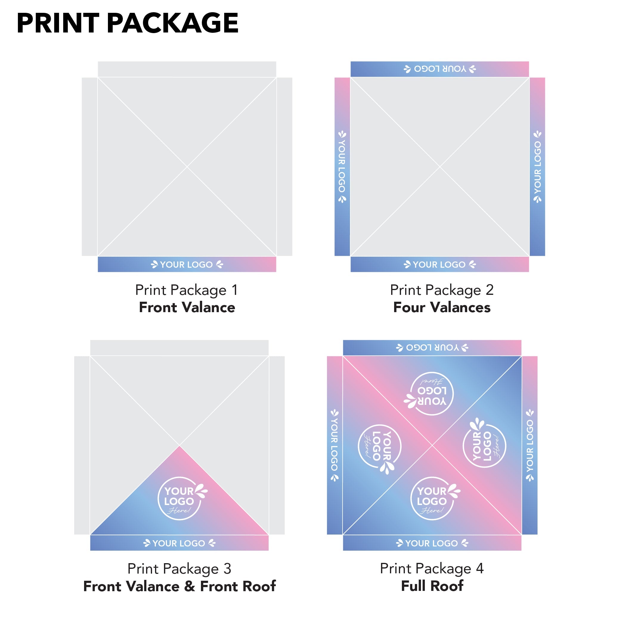 3m x 6m Printed Folding Gazebo
