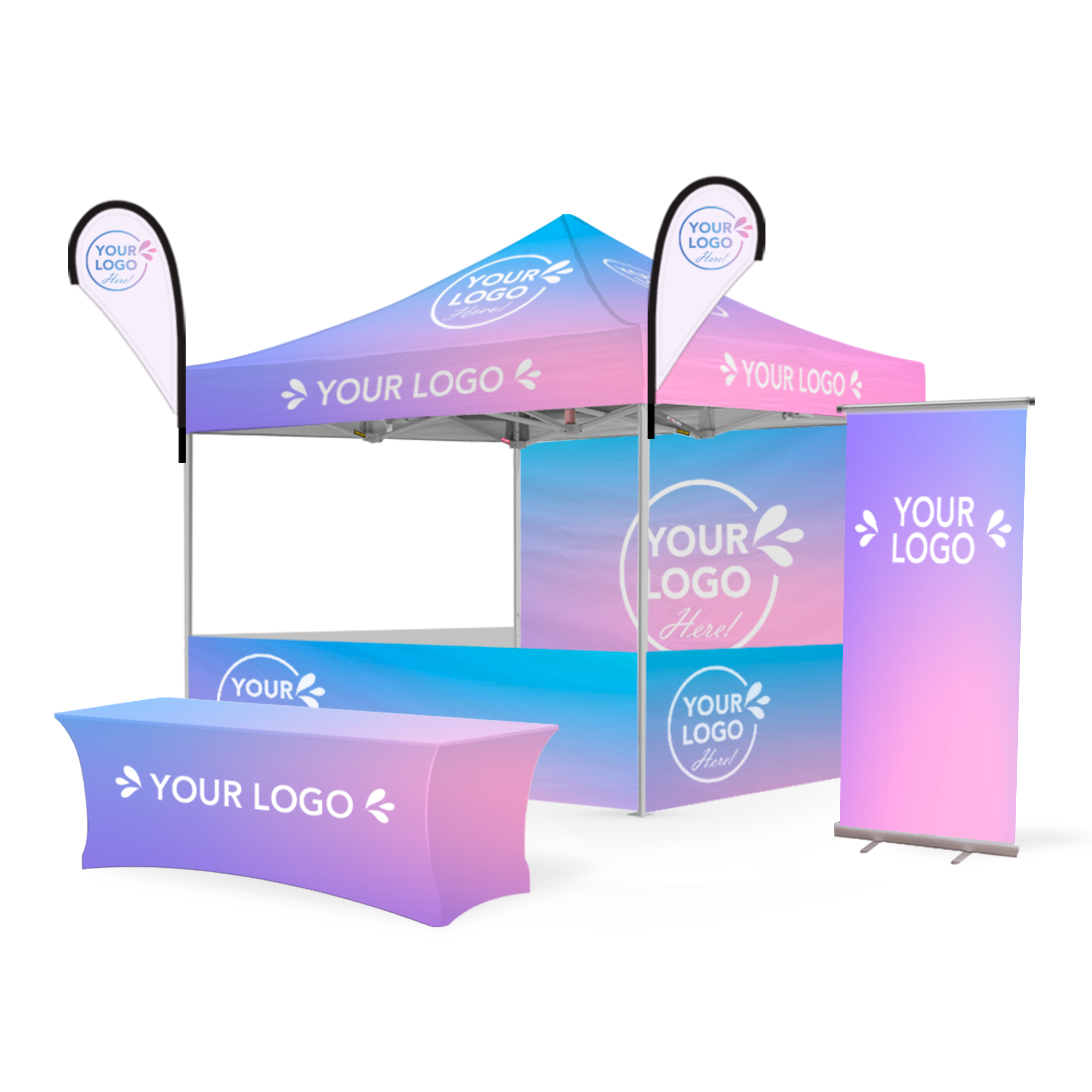3m x 3m Printed Folding Gazebo | Custom Elite Package