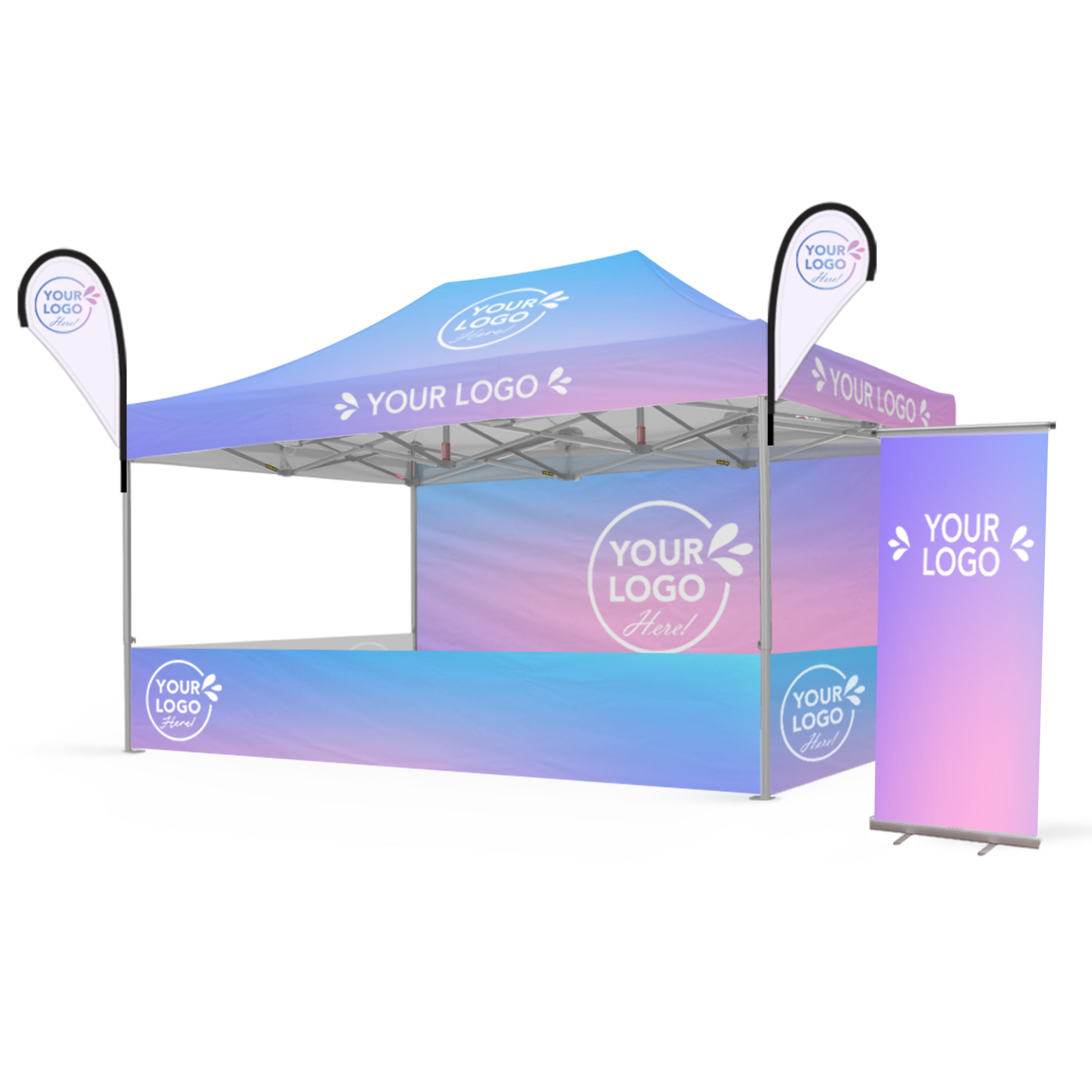 3m x 4.5m Printed Folding Gazebo | Complete Event Package