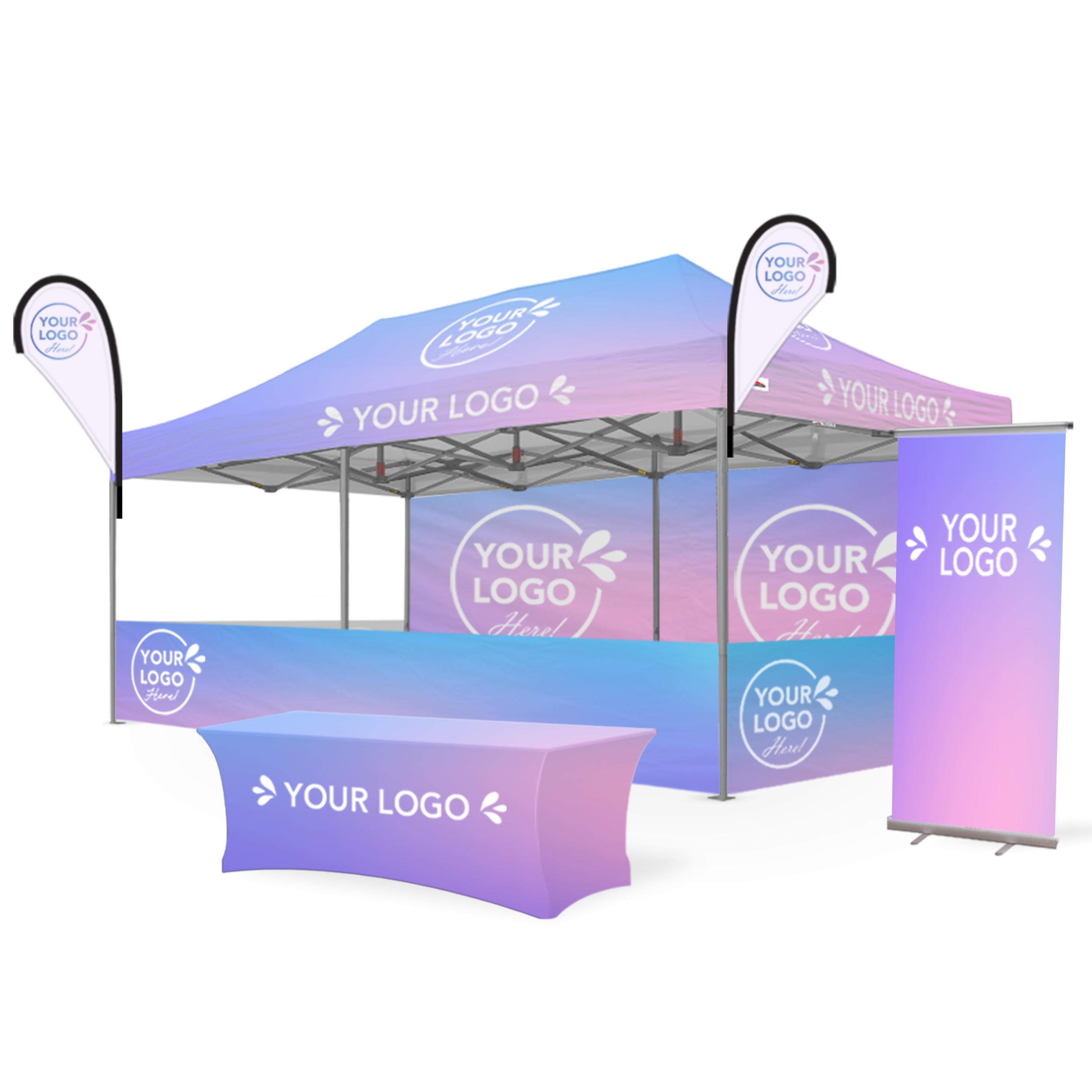 3m x 6m Printed Folding Gazebo | Custom Elite Package