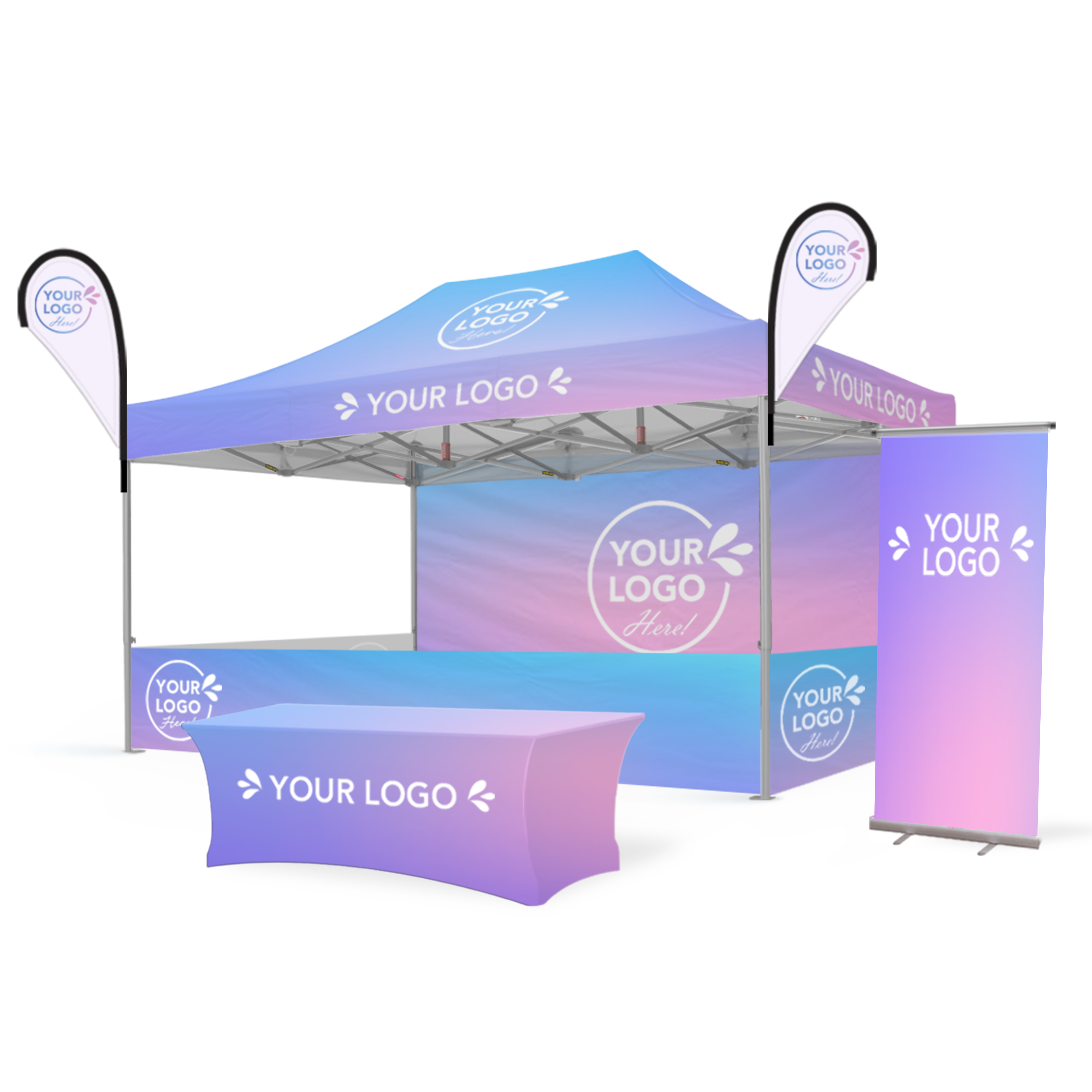 3m x 4.5m Printed Folding Gazebo | Custom Elite Package