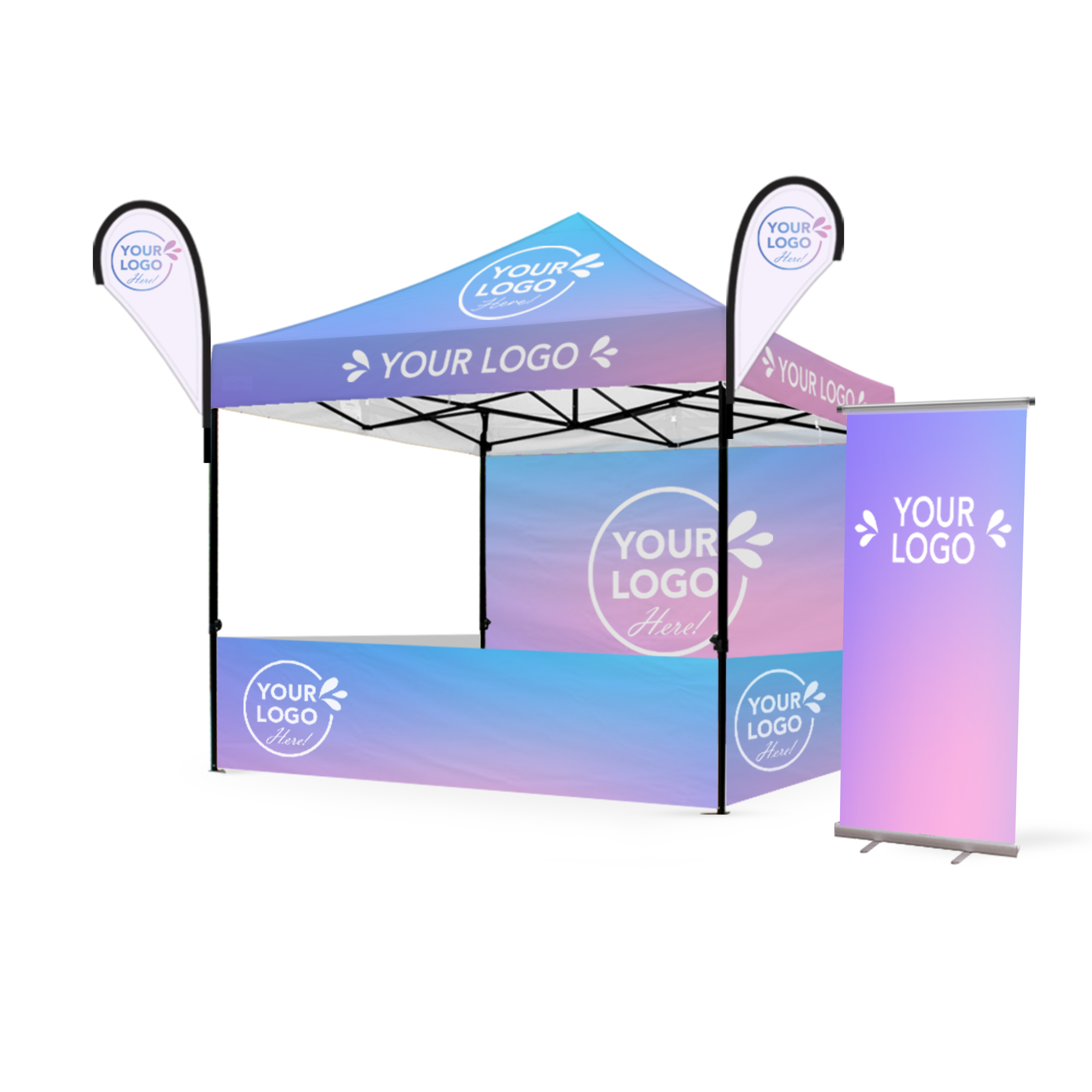 3m x 3m Printed Folding Gazebo | Complete Event Package