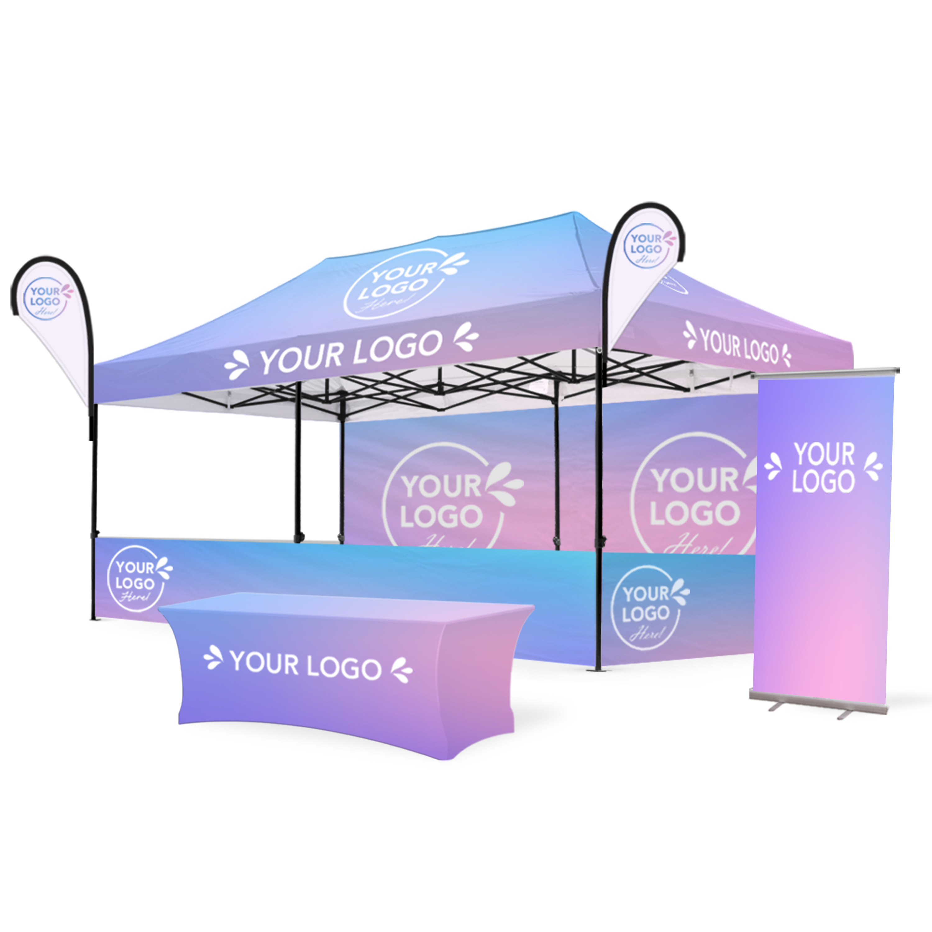 3m x 6m Printed Folding Gazebo | Custom Elite Package