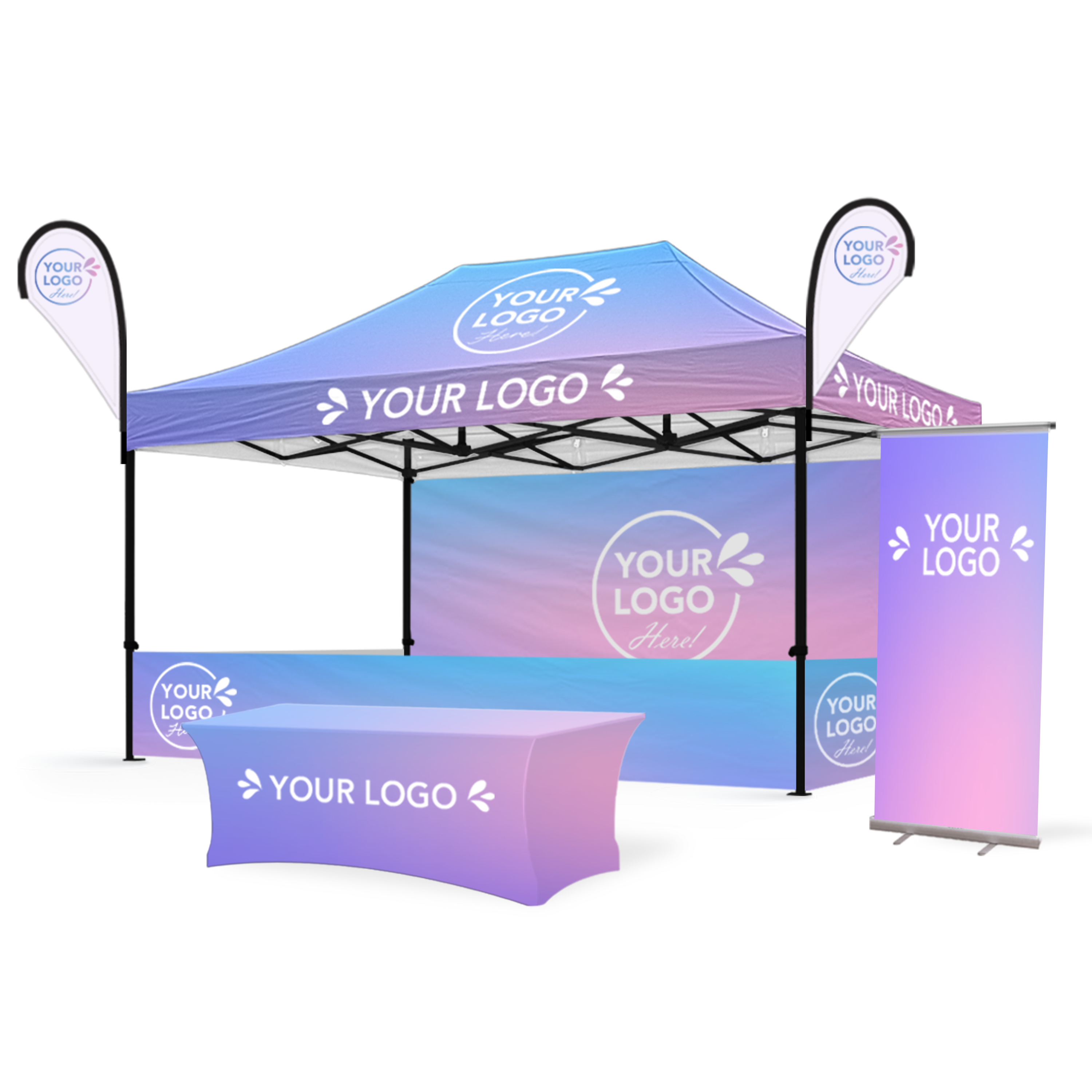 3m x 4.5m Printed Folding Gazebo | Custom Elite Package