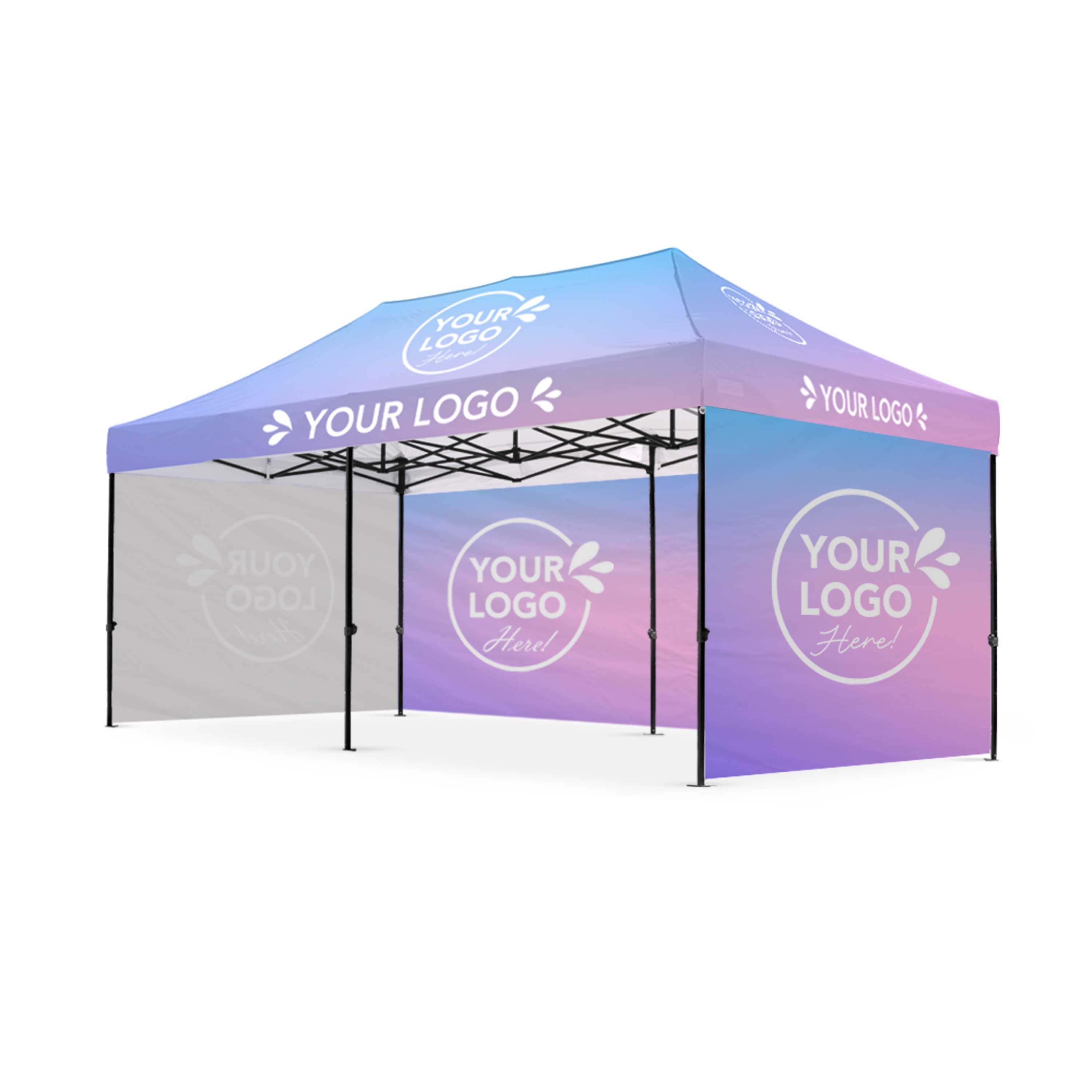 3m x 6m Printed Folding Gazebo | Showcase Wall Package