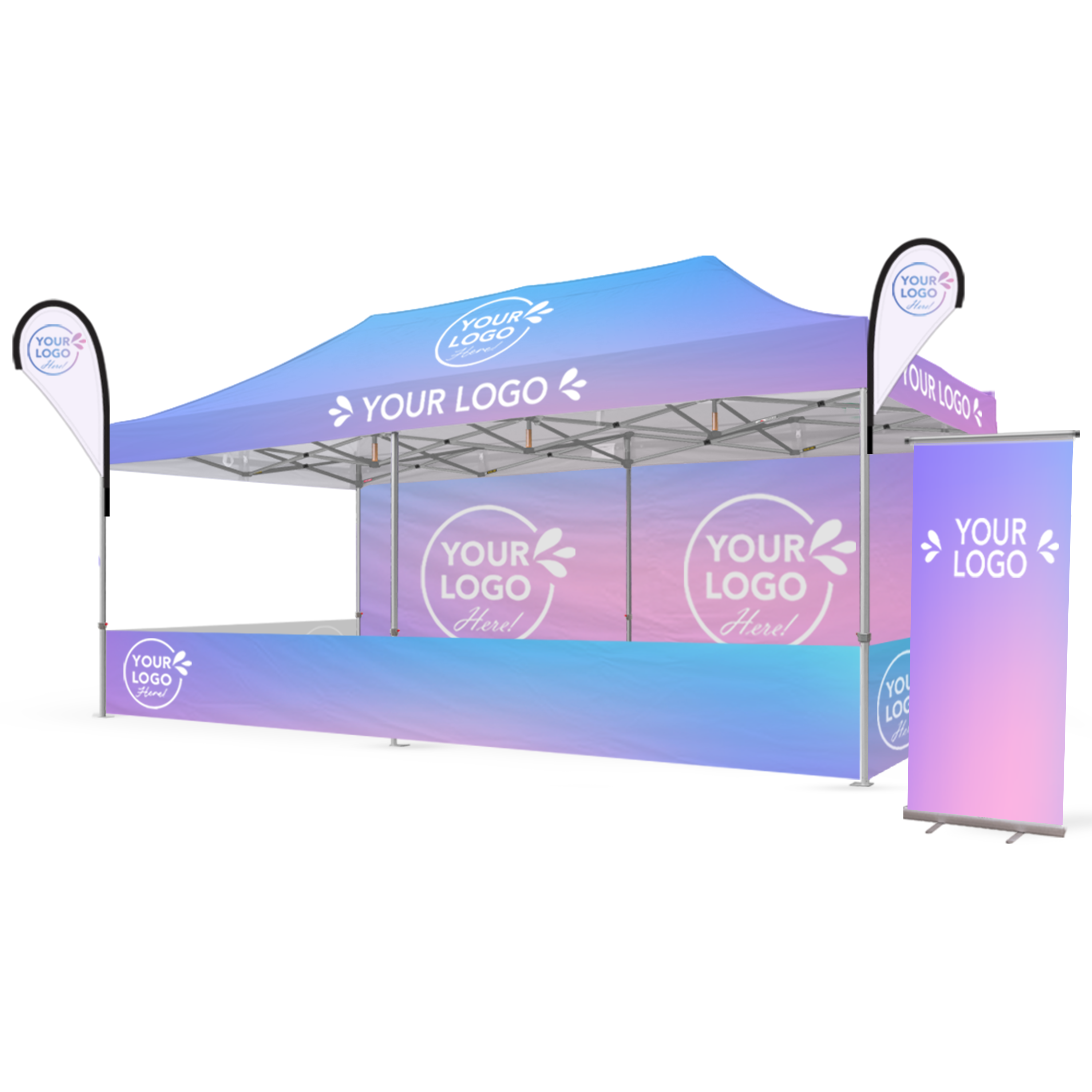 3m x 6m Printed Folding Gazebo | Complete Event Package