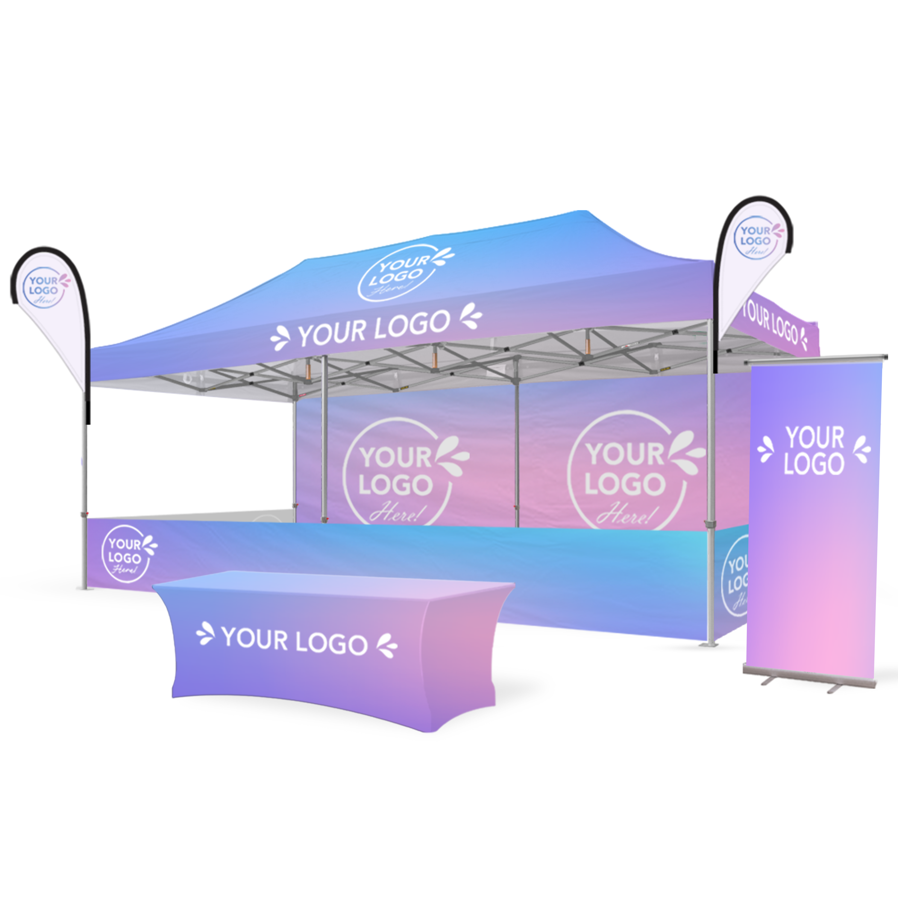 3m x 6m Printed Folding Gazebo | Custom Elite Package