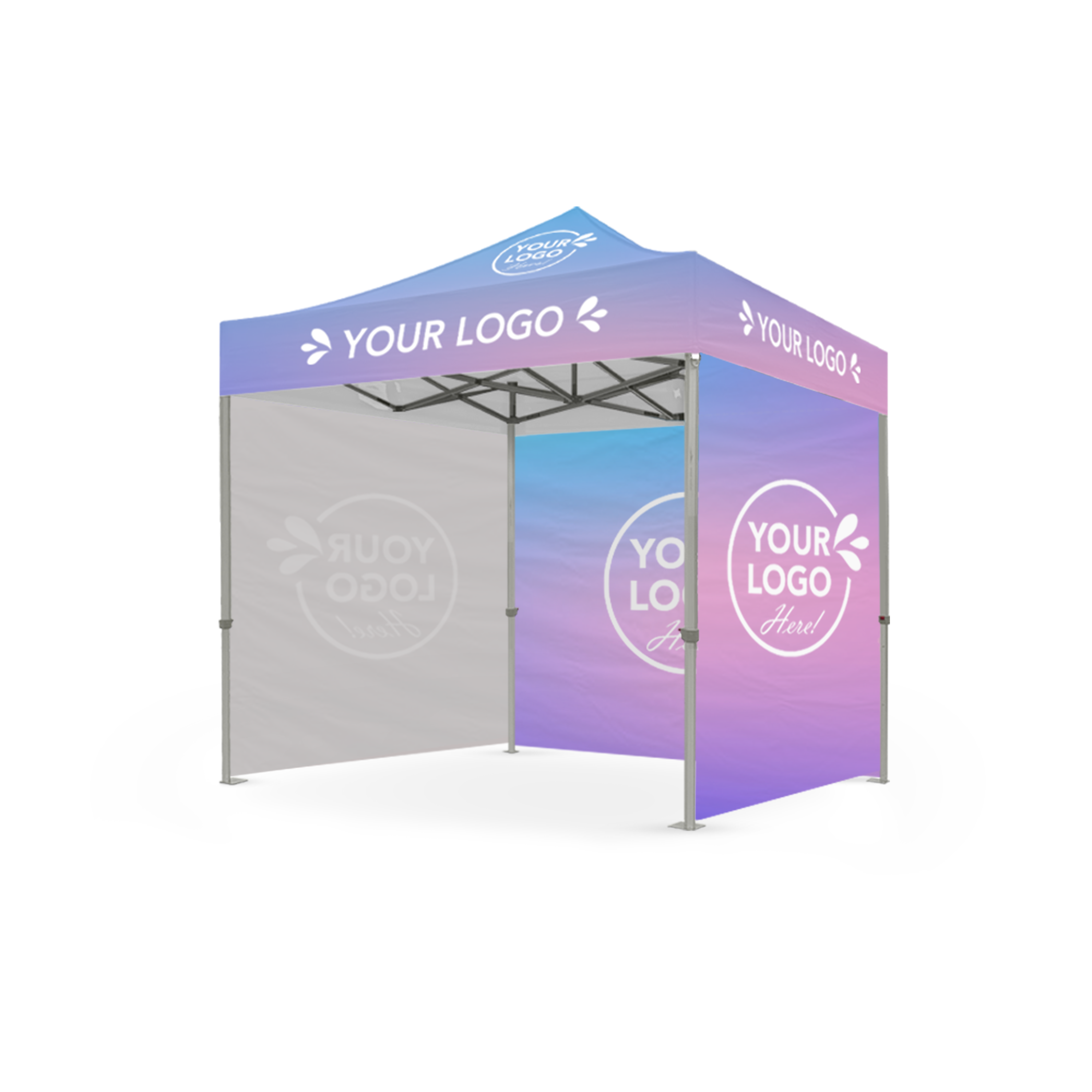 2.4m x 2.4m Printed Folding Gazebo | Showcase Wall Package