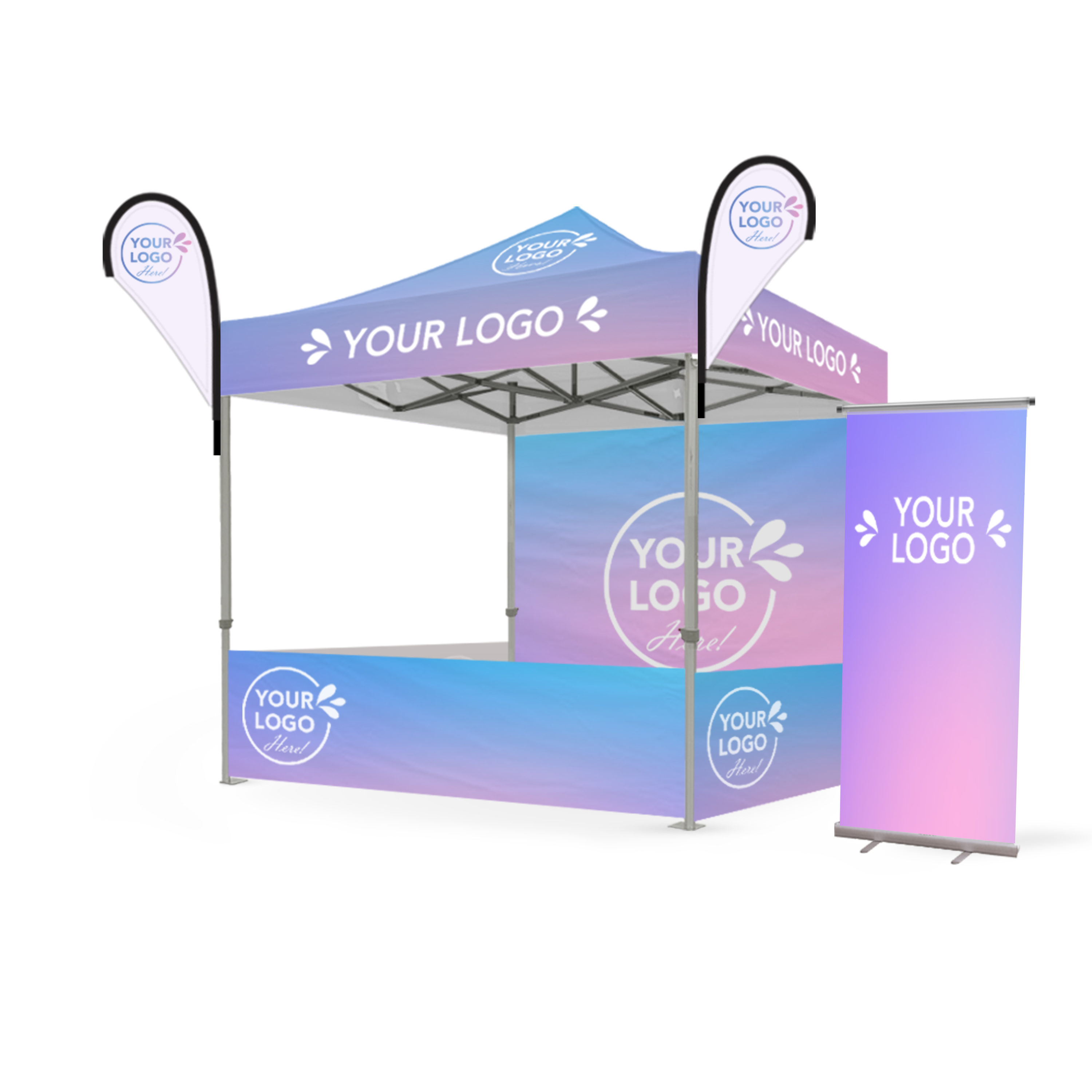 2.4m x 2.4m Printed Folding Gazebo | Complete Event Package