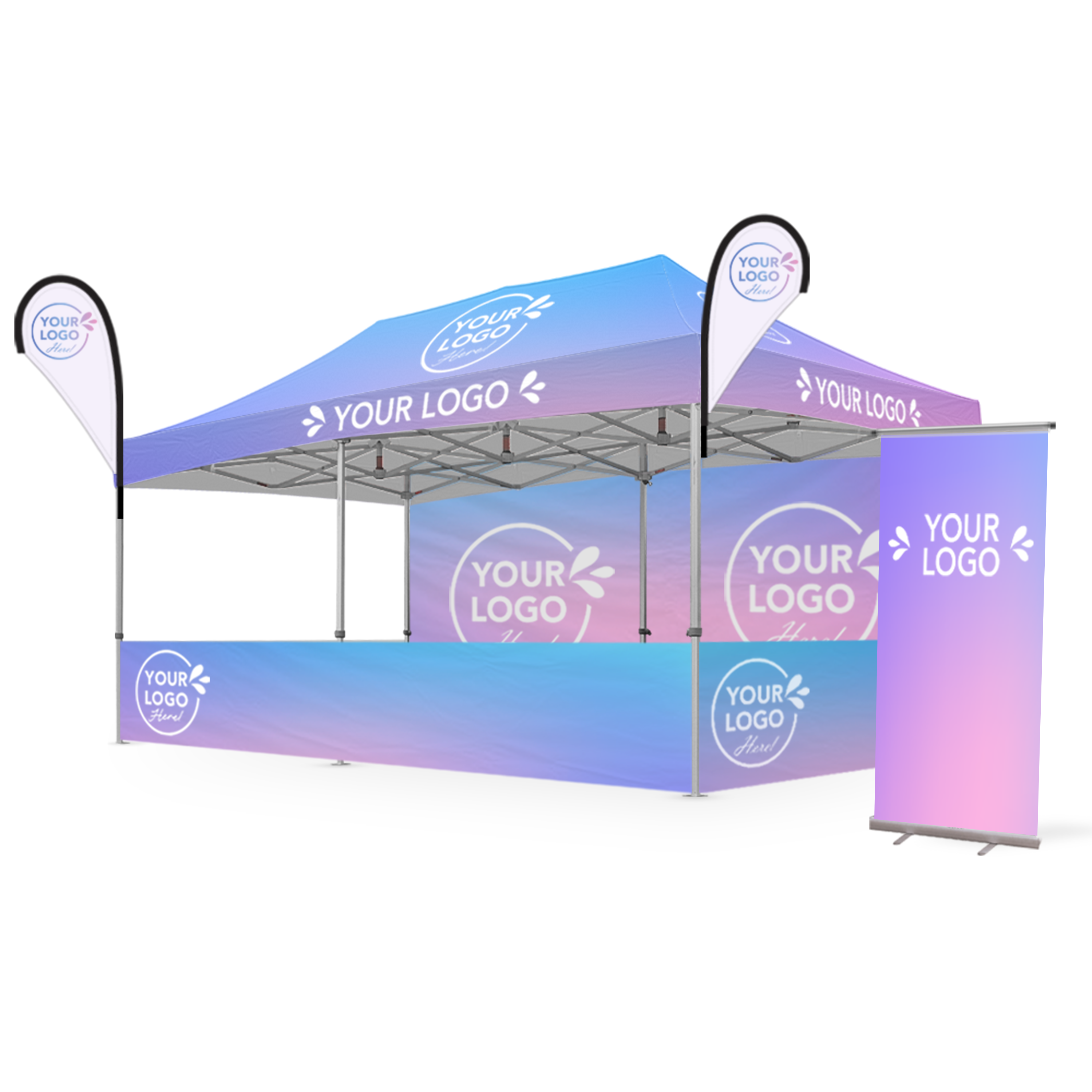 3m x 6m Printed Folding Gazebo | Complete Event Package