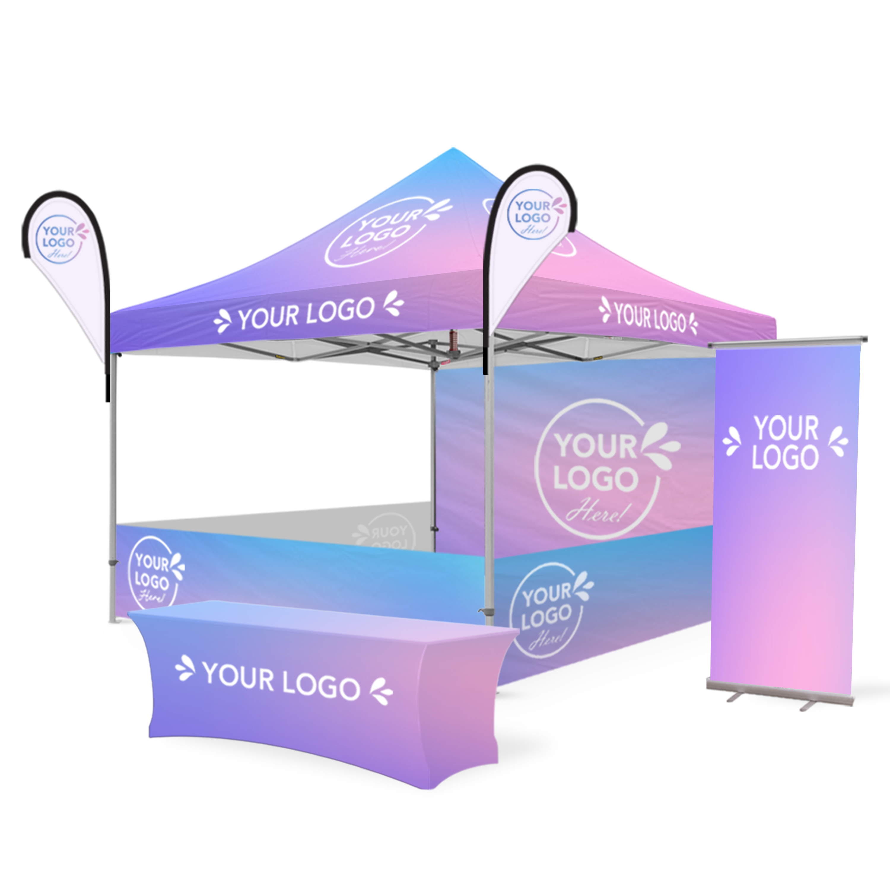 4m x 4m Printed Folding Gazebo | Custom Elite Package