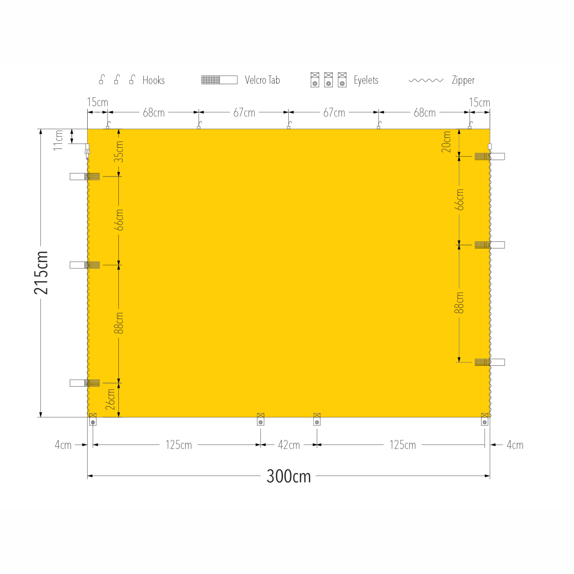 3m Gazebo Full Wall | Gazebo Accessory