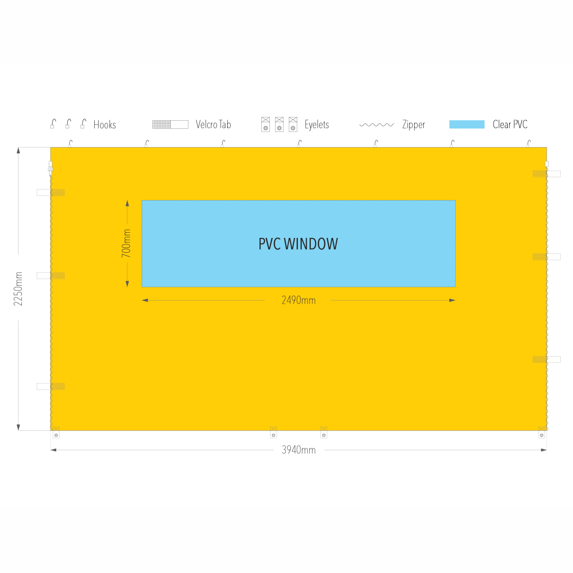 4m Gazebo PVC Window Wall | Gazebo Accessory