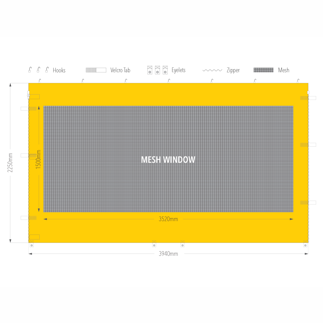 4m Gazebo Mesh Window Wall | Gazebo Accessory