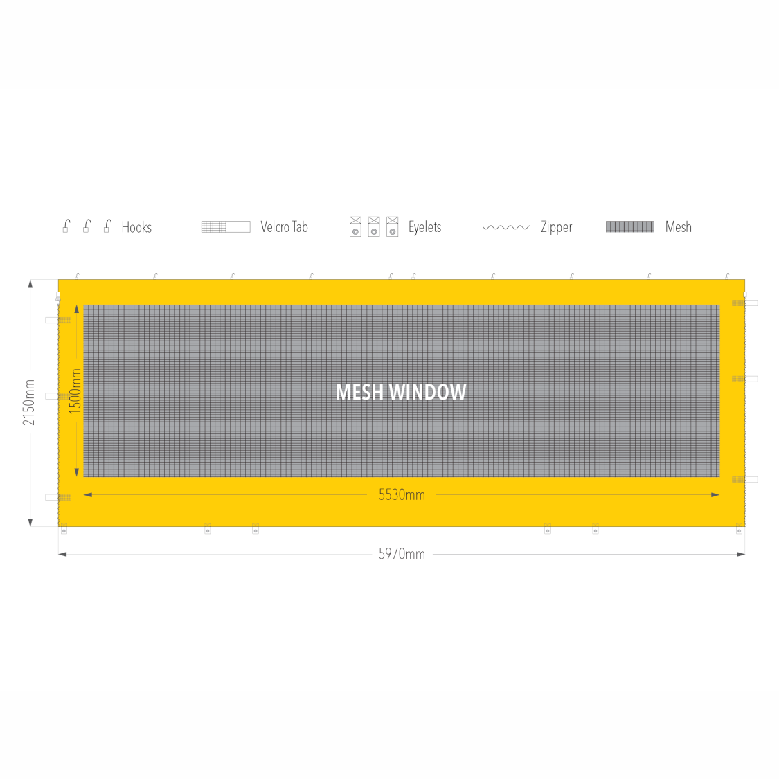 6m Gazebo Mesh Window Wall | Gazebo Accessory