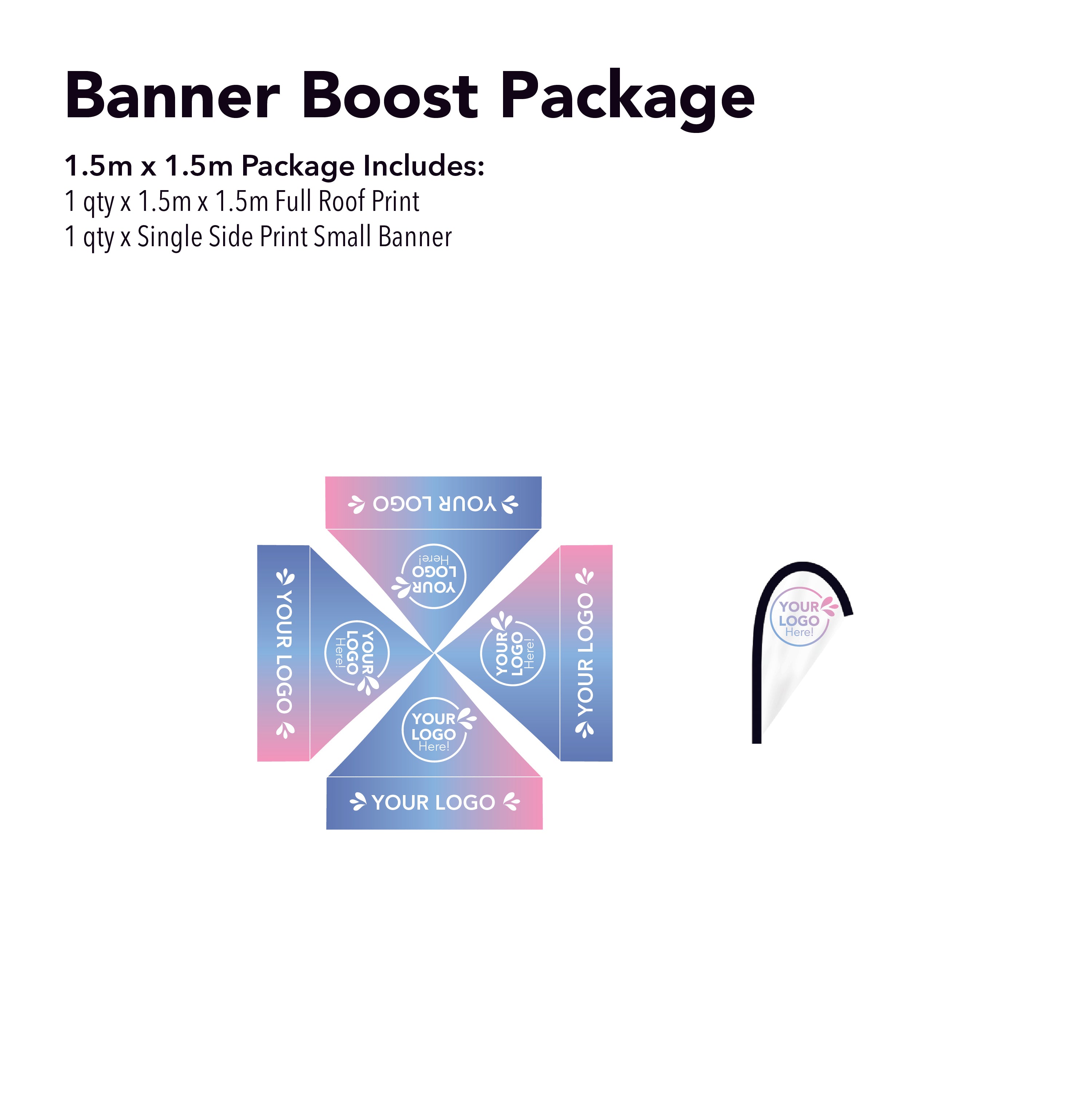 1.5m x 1.5m Printed Folding Gazebo | Banner Boost Package