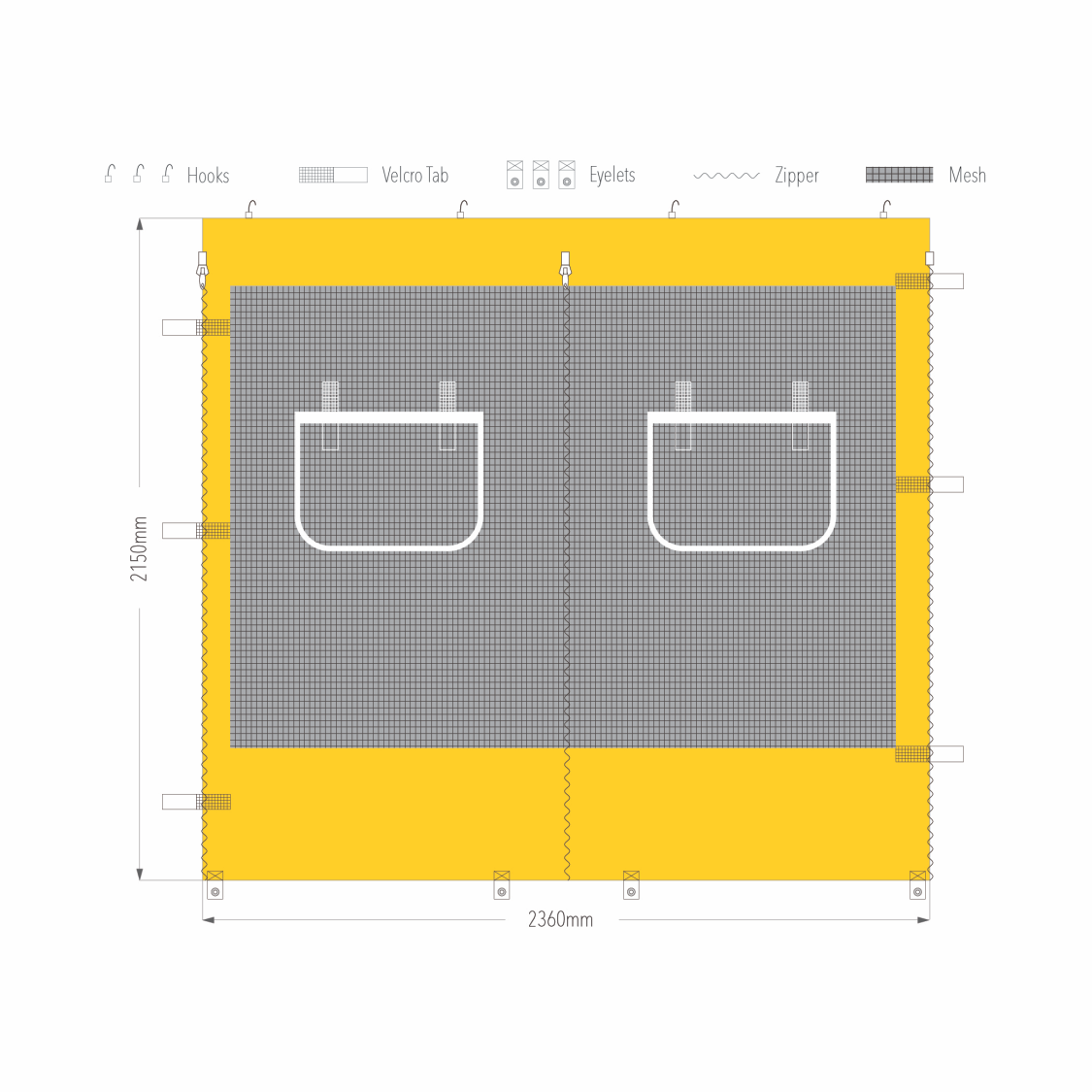 2.4m Gazebo Service Window Wall | Gazebo Accessory
