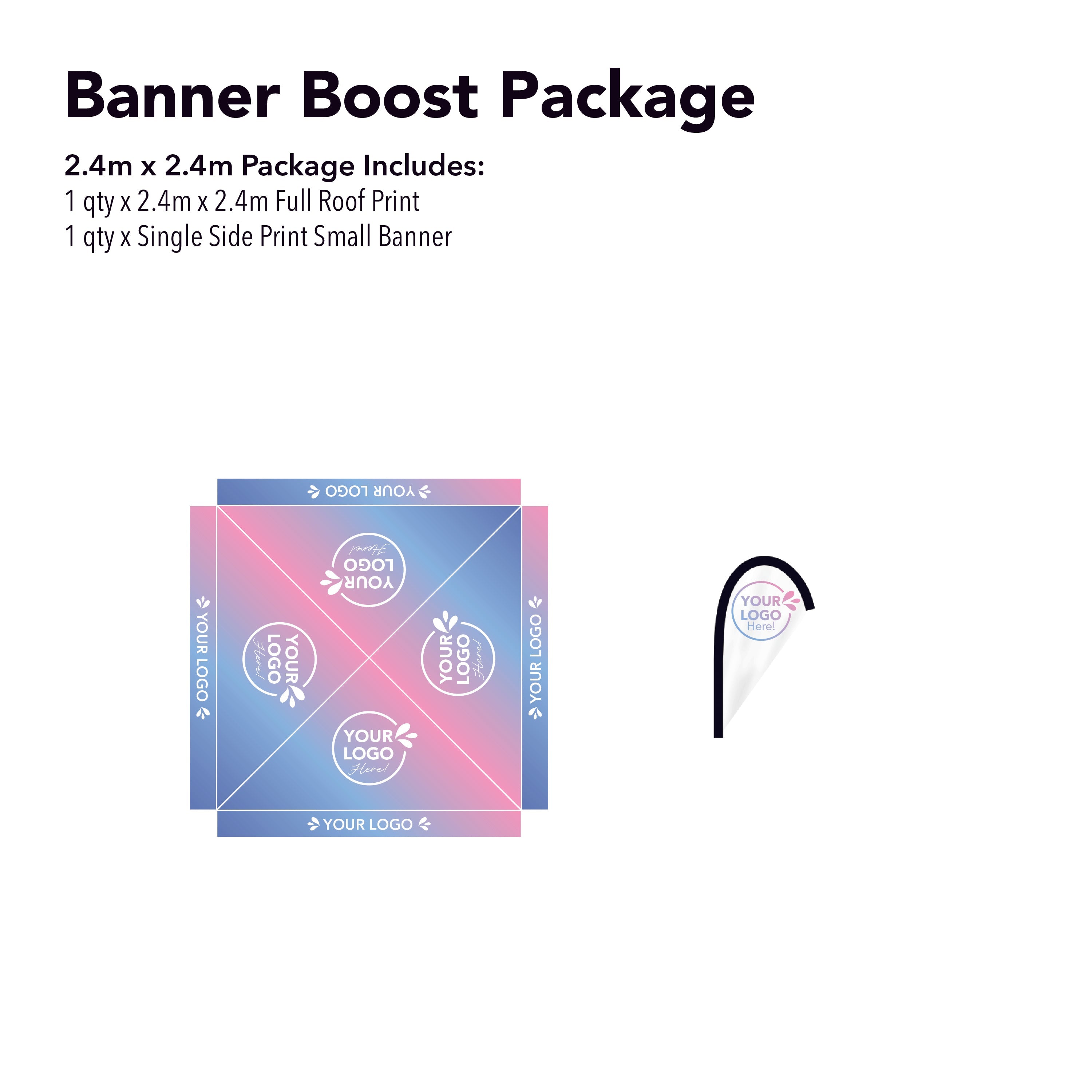 2.4m x 2.4m Printed Folding Gazebo | Banner Boost Package