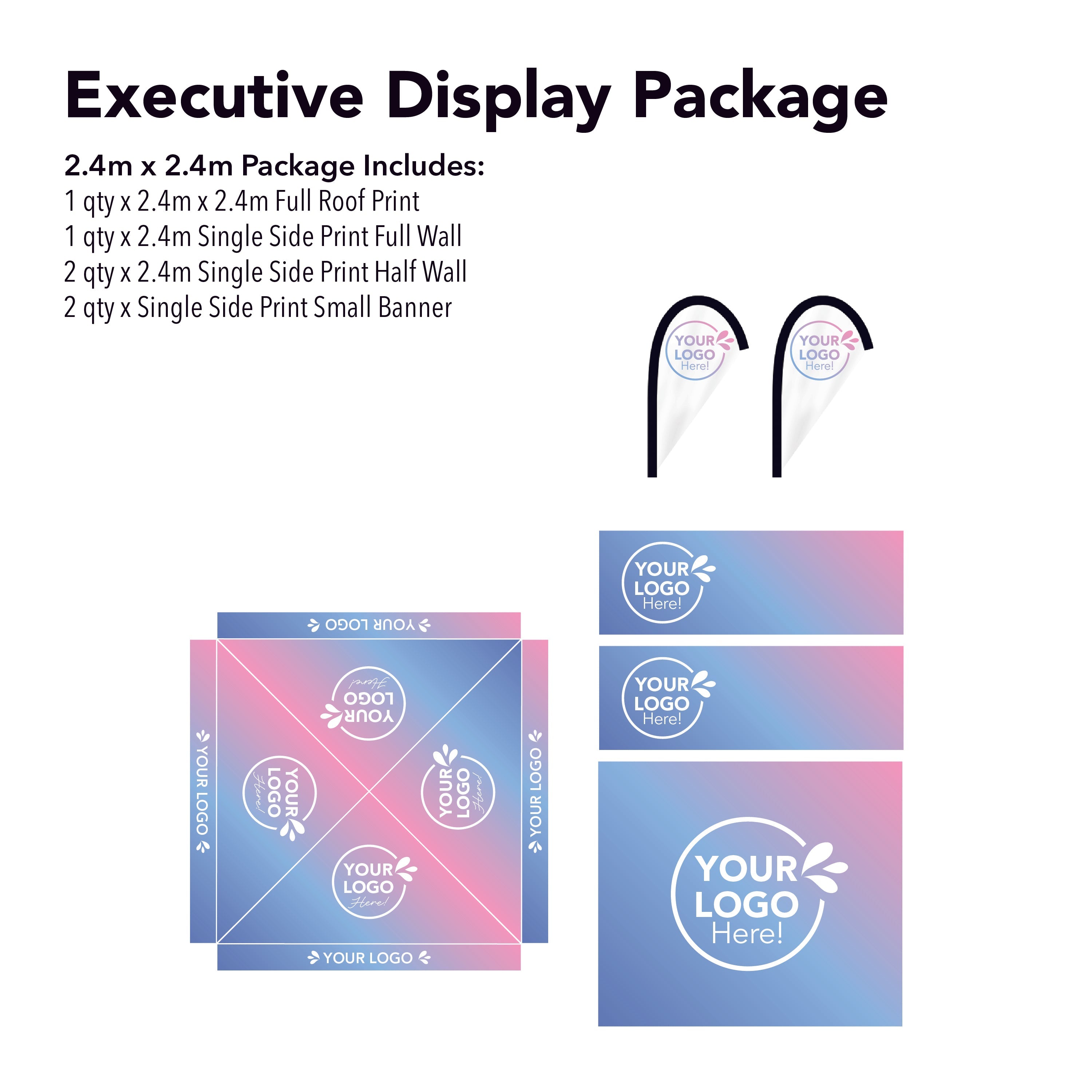 2.4m x 2.4m Printed Folding Gazebo | Executive Display Package