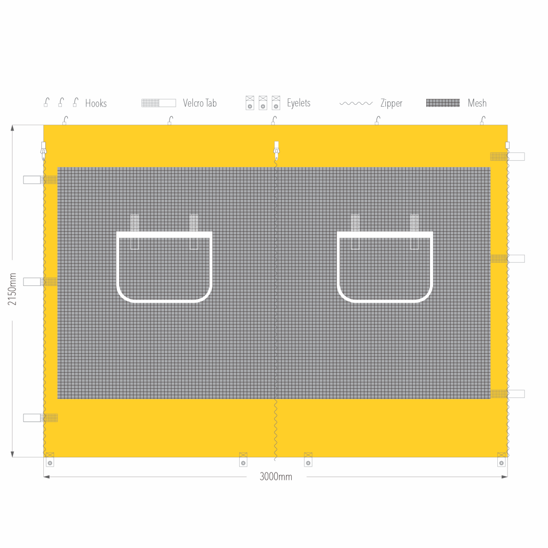 3m Gazebo Service Window Wall | Marquee Accessory