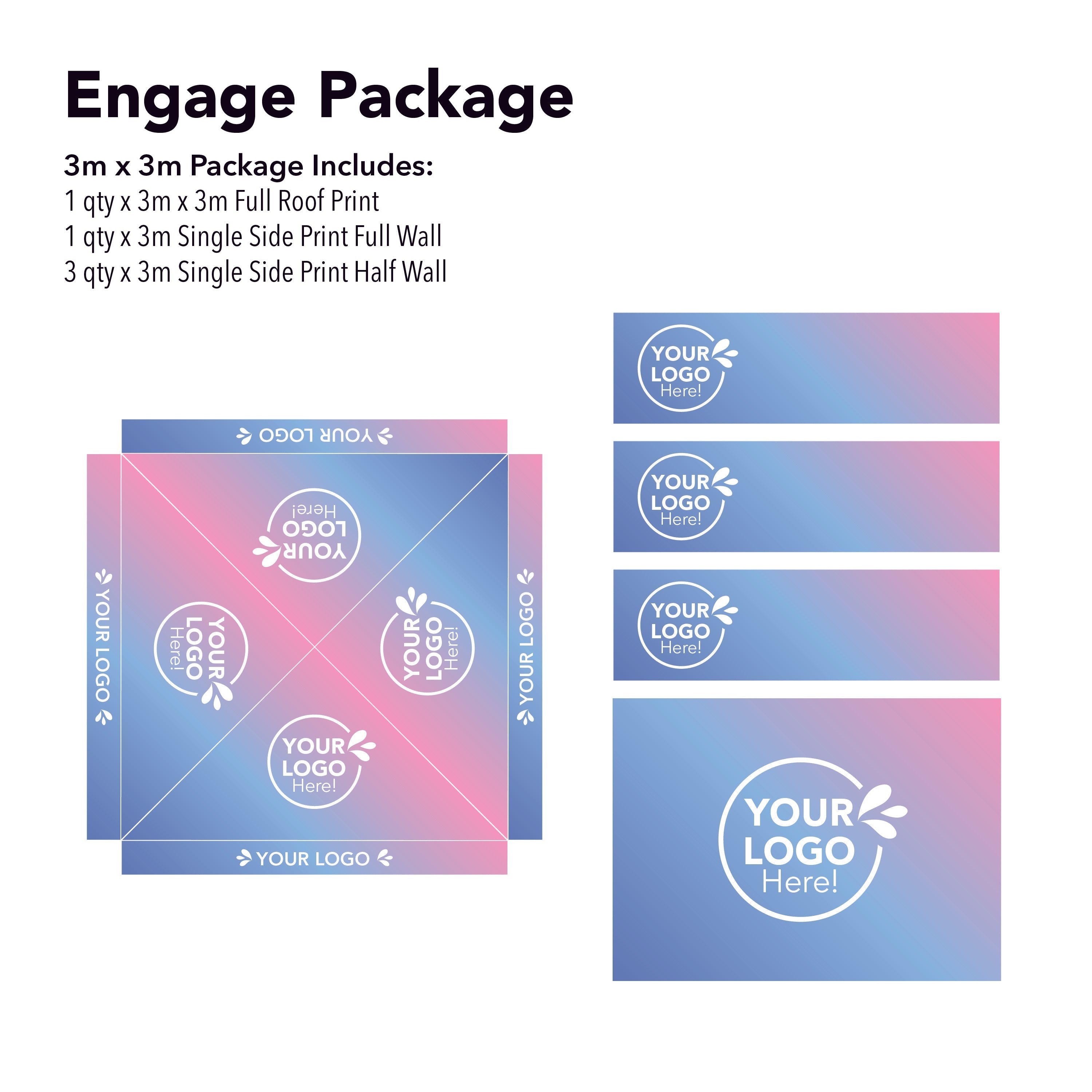 3m x 3m Printed Folding Gazebo | Engage Package