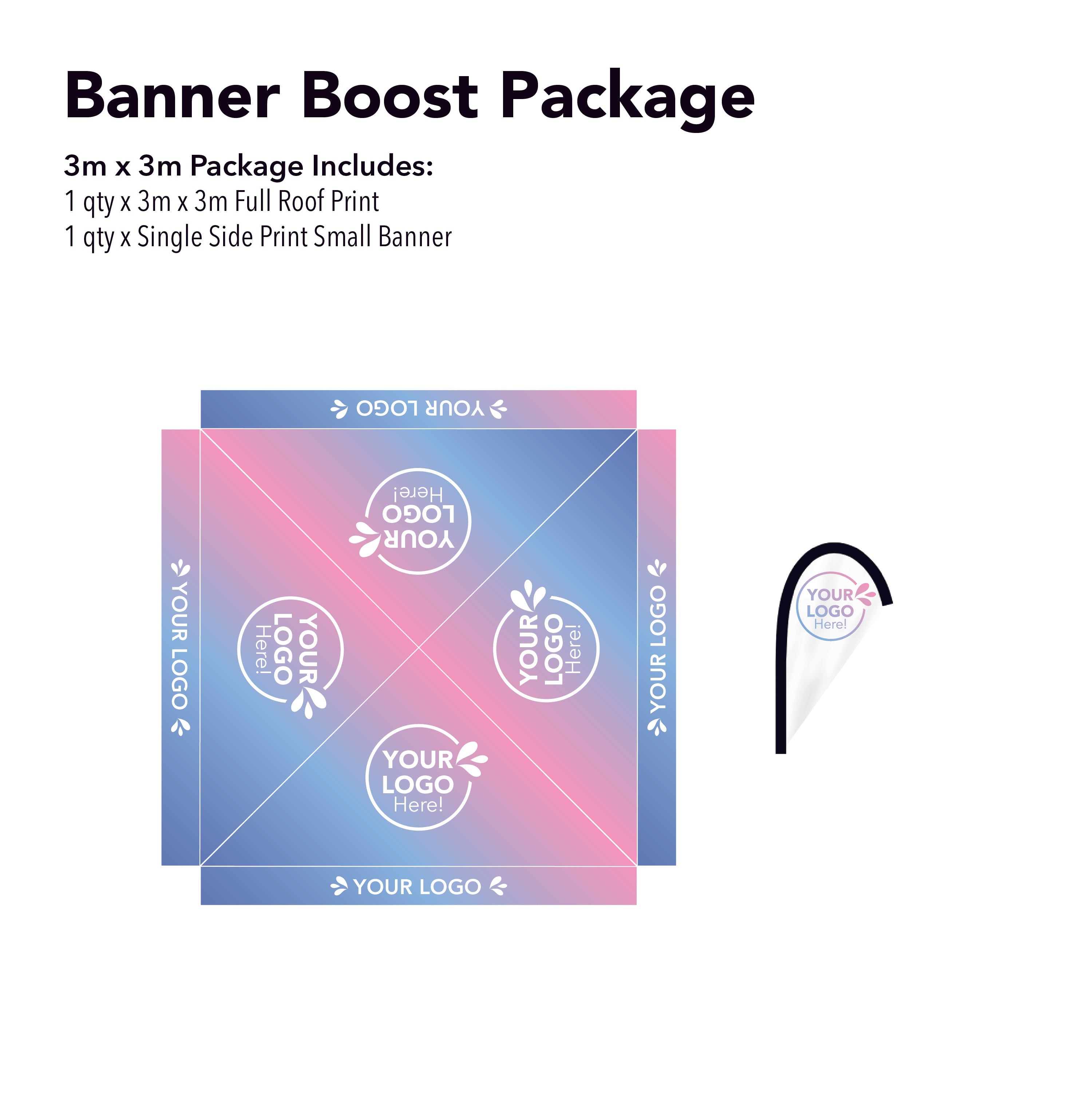 3m x 3m Printed Folding Gazebo | Banner Boost Package