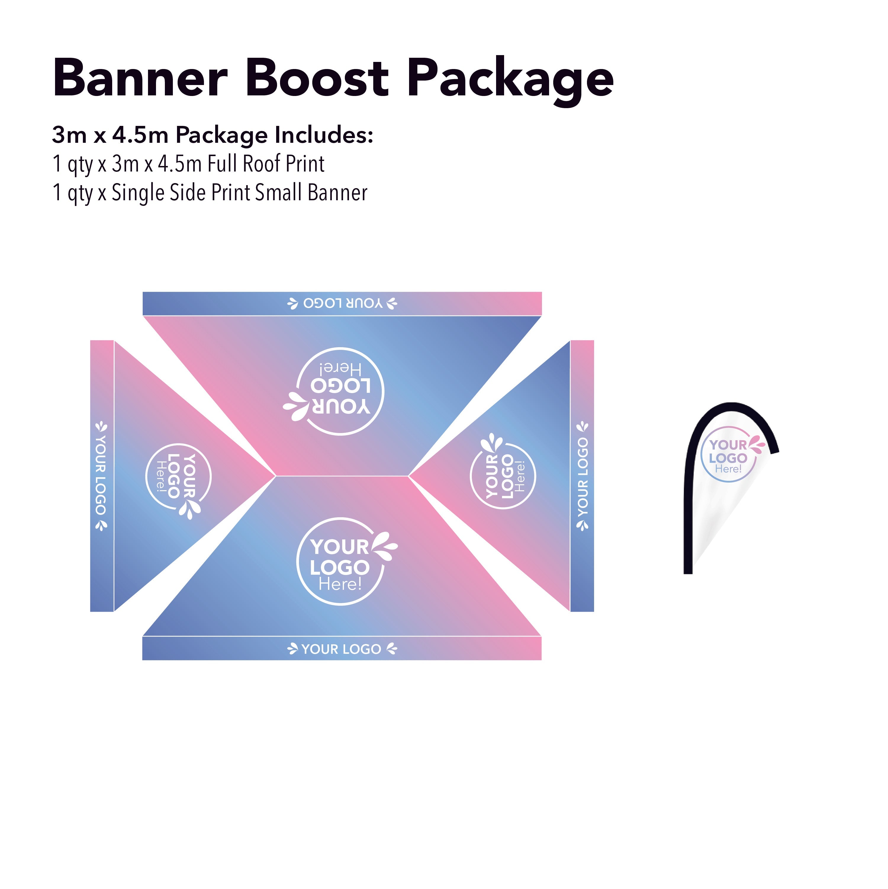 3m x 4.5m Printed Folding Gazebo | Banner Boost Package