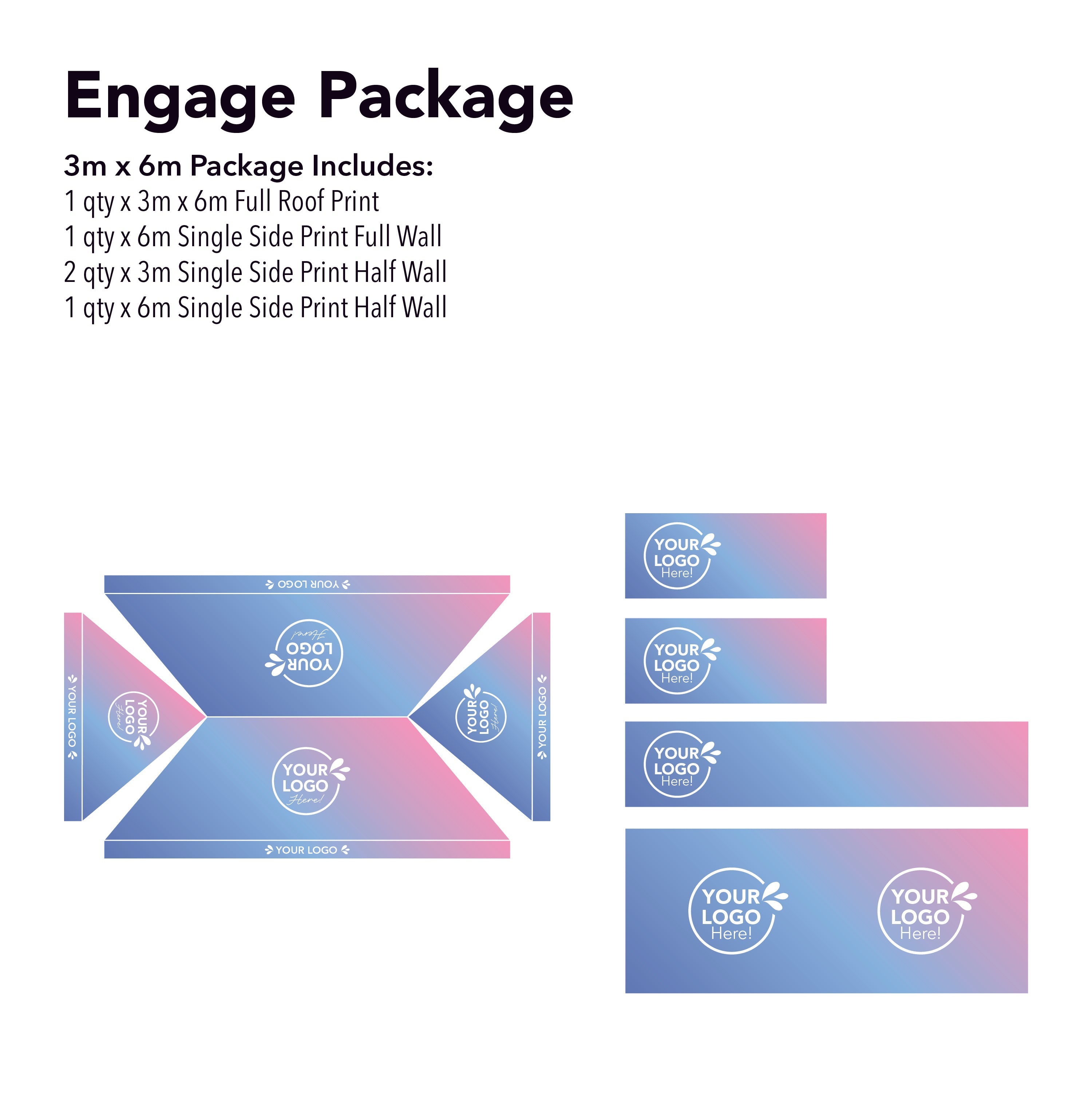 3m x 6m Printed Folding Gazebo | Engage Package