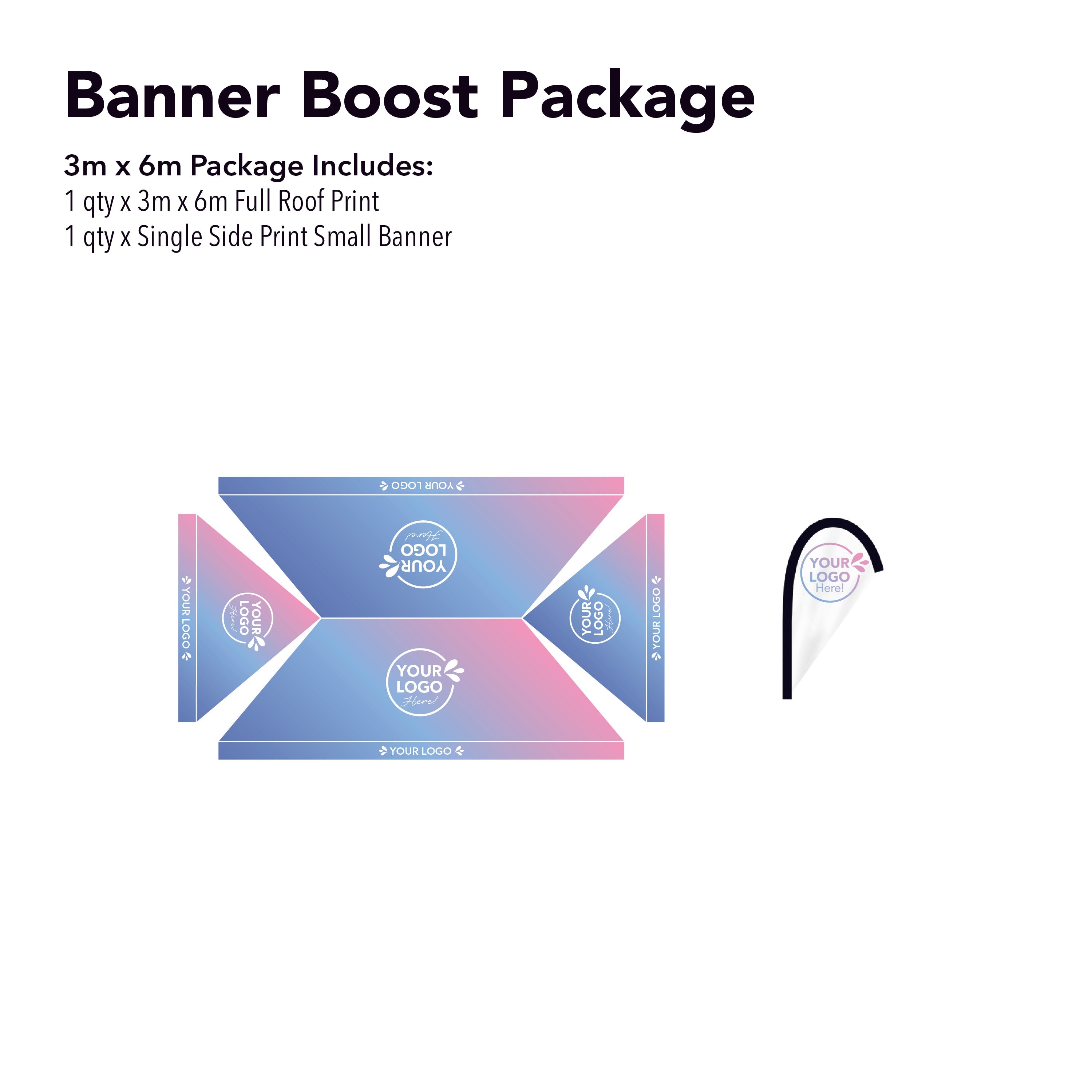 3m x 6m Printed Folding Gazebo | Banner Boost Package