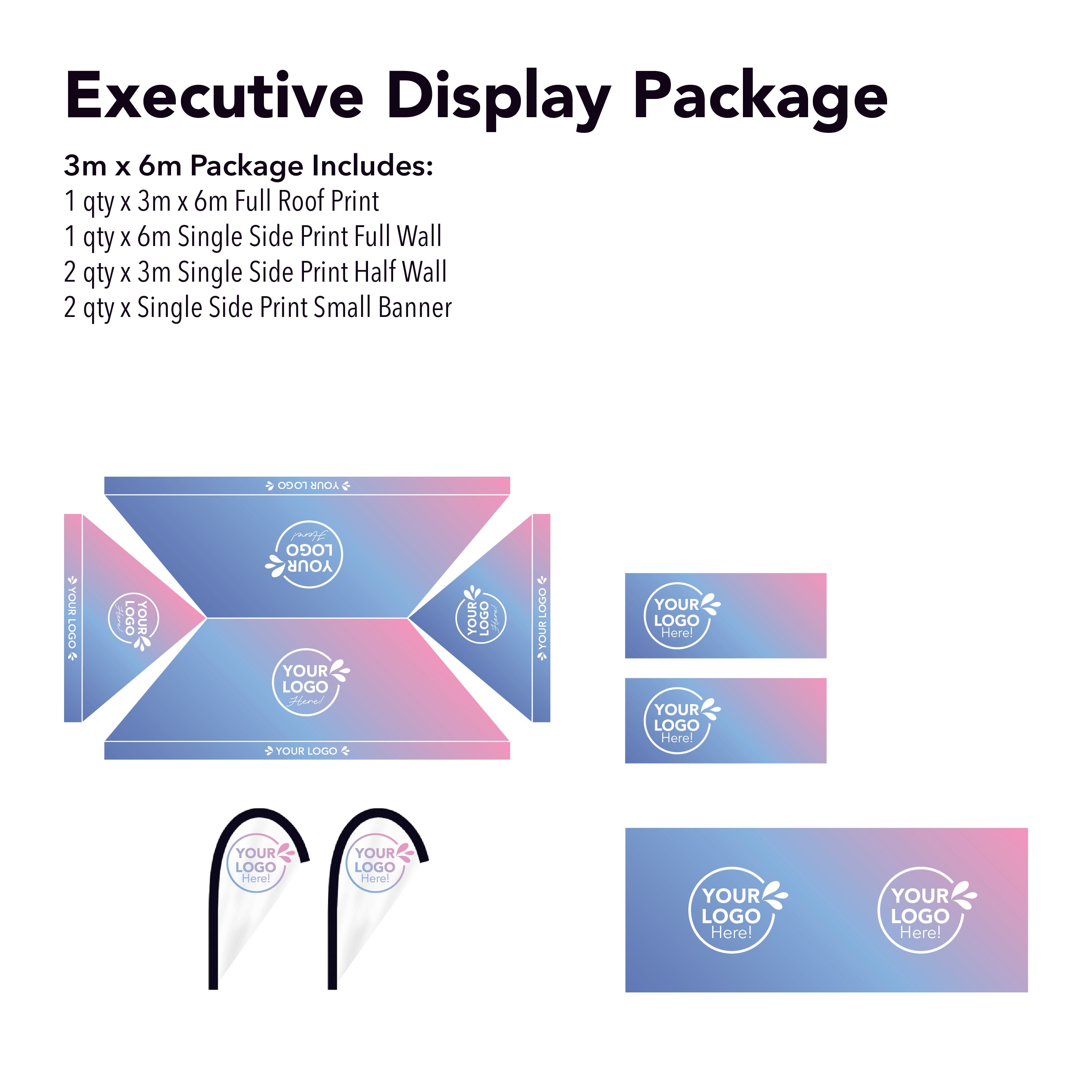 3m x 6m Printed Folding Gazebo | Executive Display Package