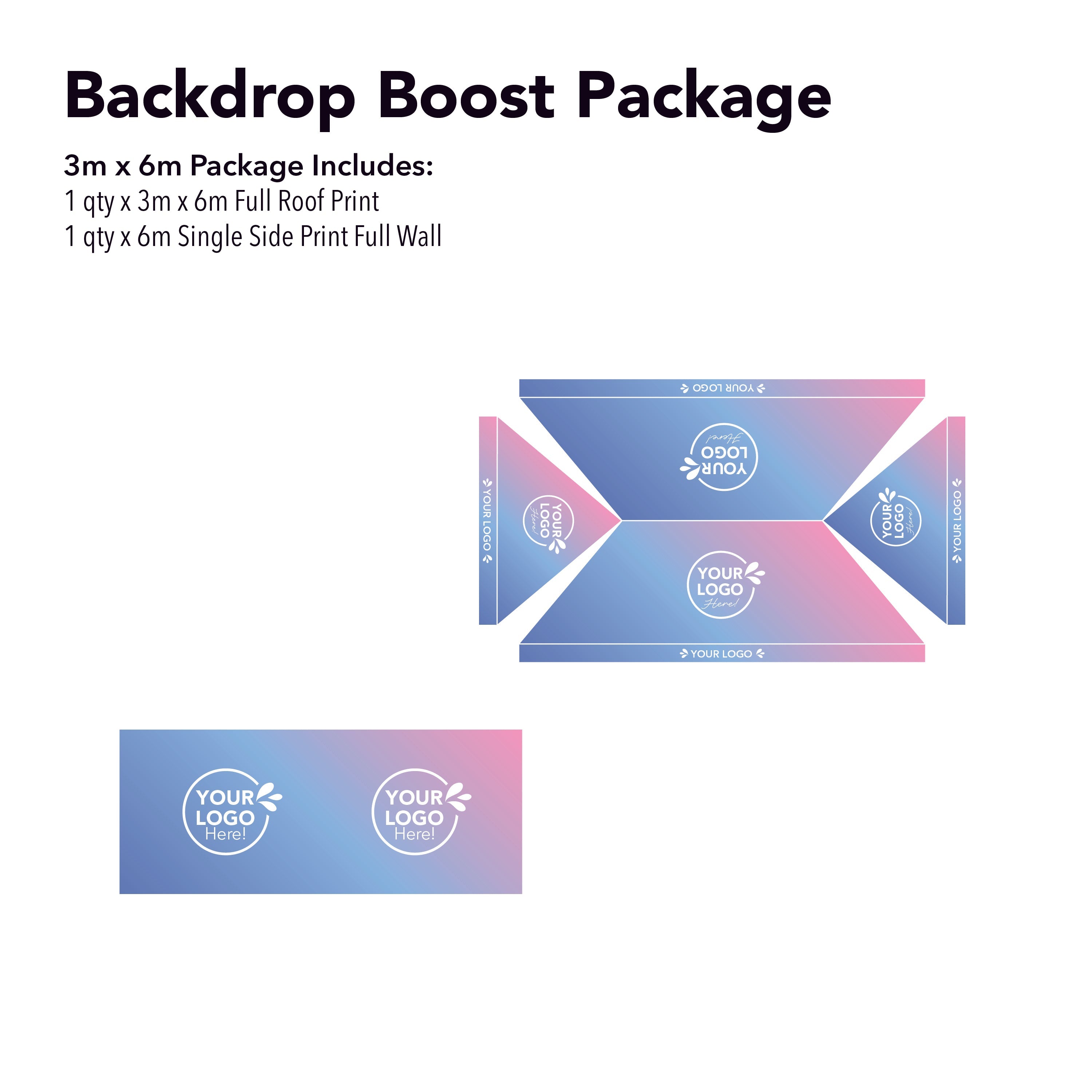 3m x 6m Printed Folding Gazebo | Backdrop Boost Package