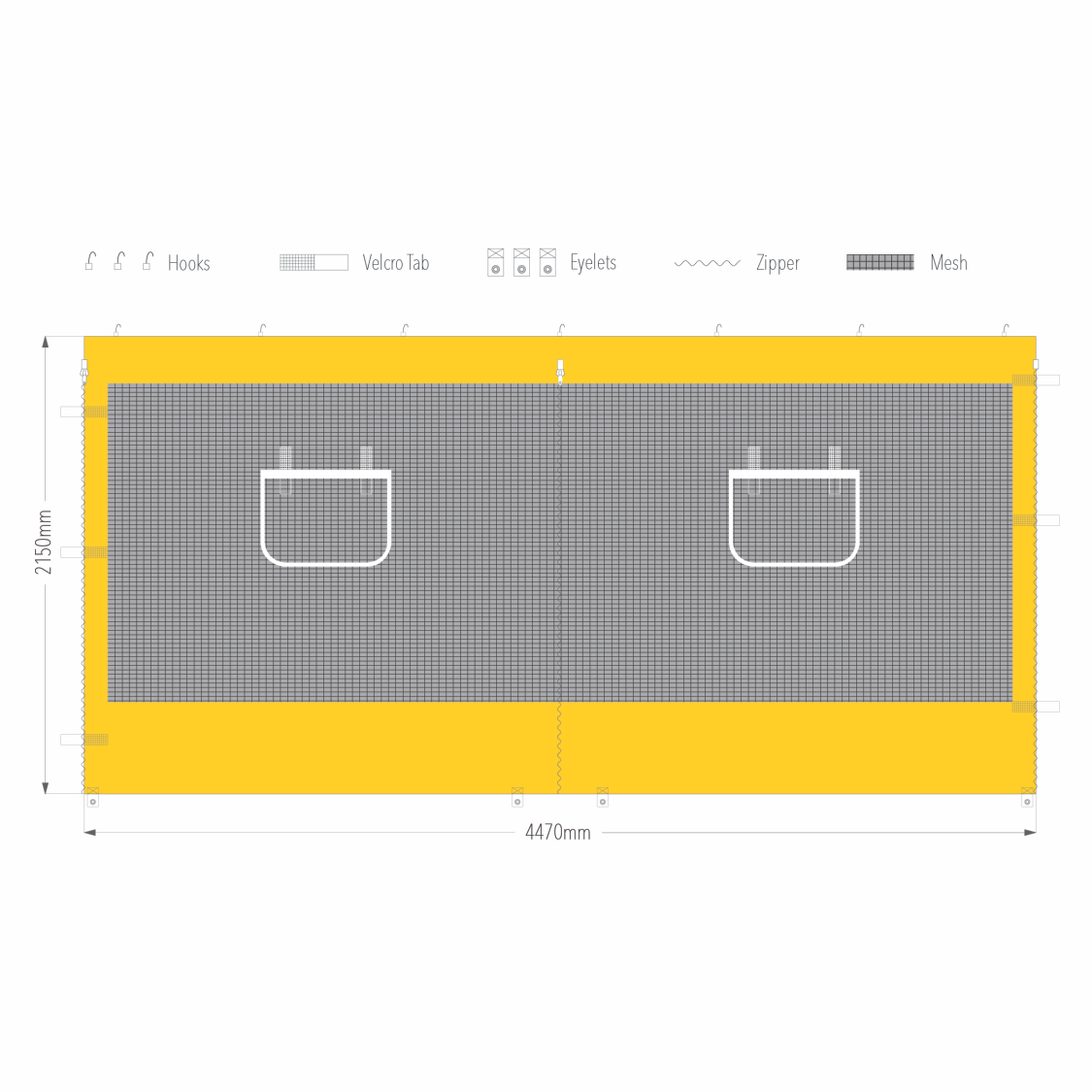 4.5m Gazebo Service Window Wall | Marquee Accessory