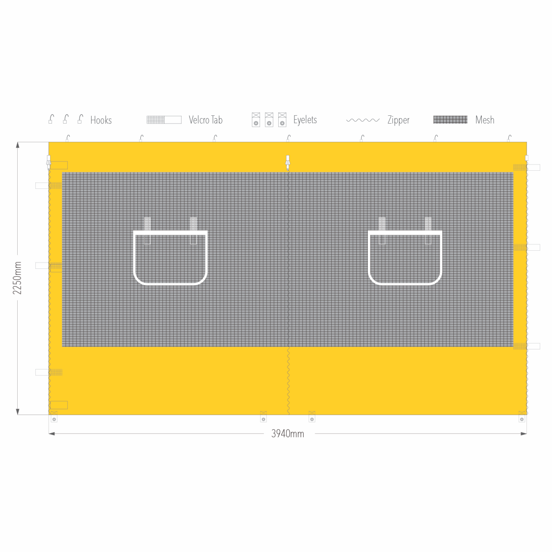 4m Gazebo Service Window Wall | Gazebo Accessory