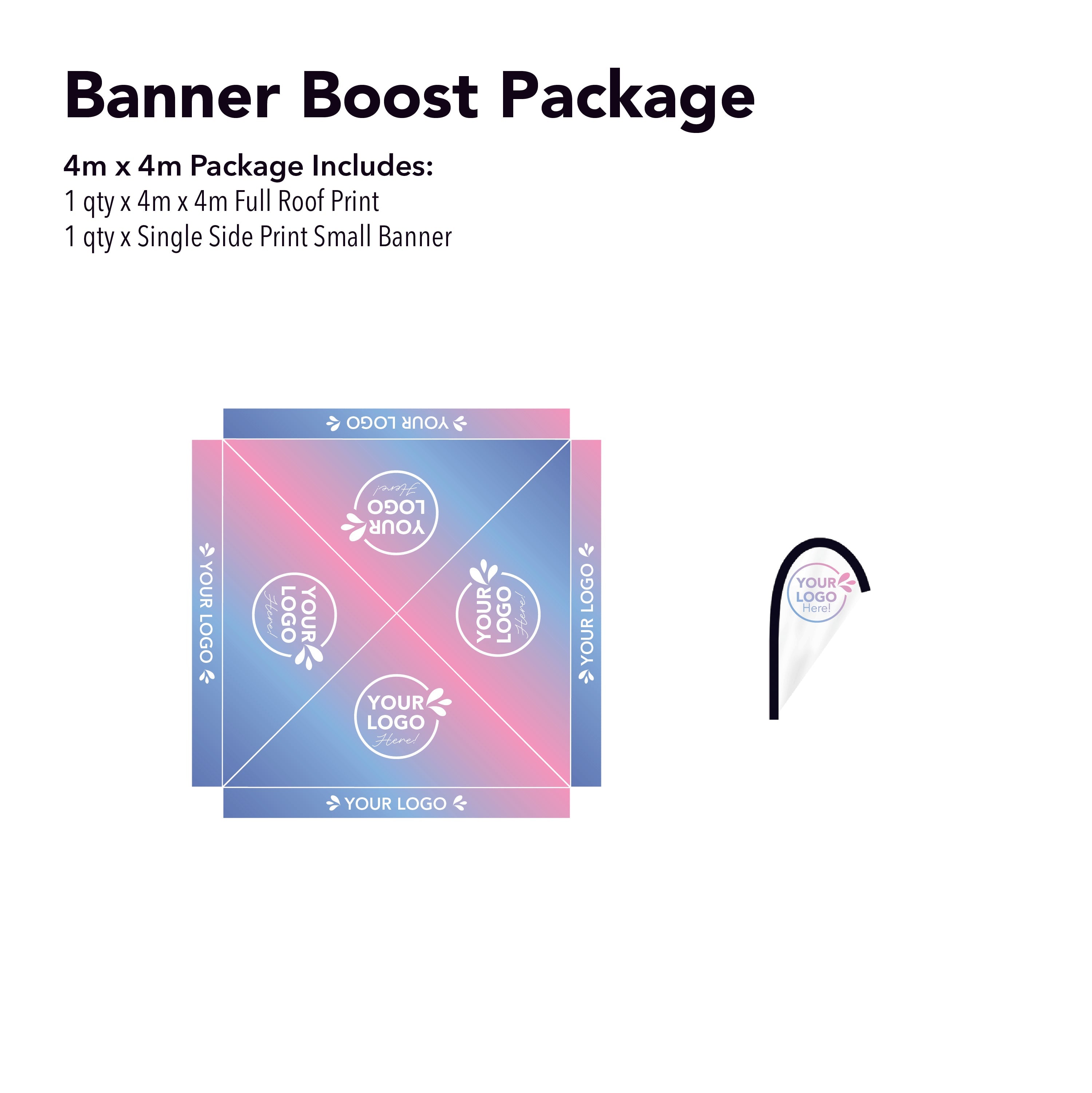 4m x 4m Printed Folding Gazebo | Banner Boost Package