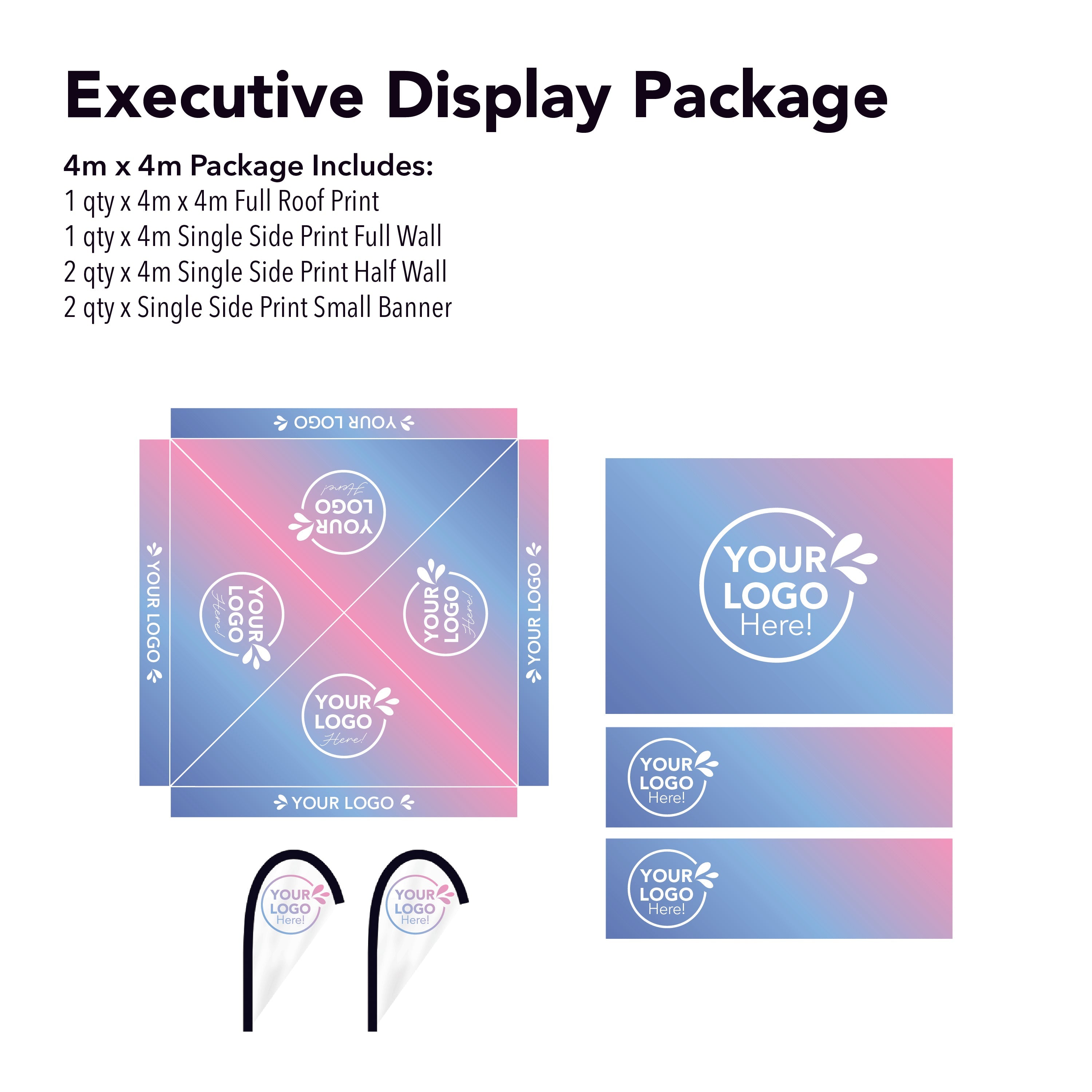 4m x 4m Printed Folding Gazebo | Executive Display Package