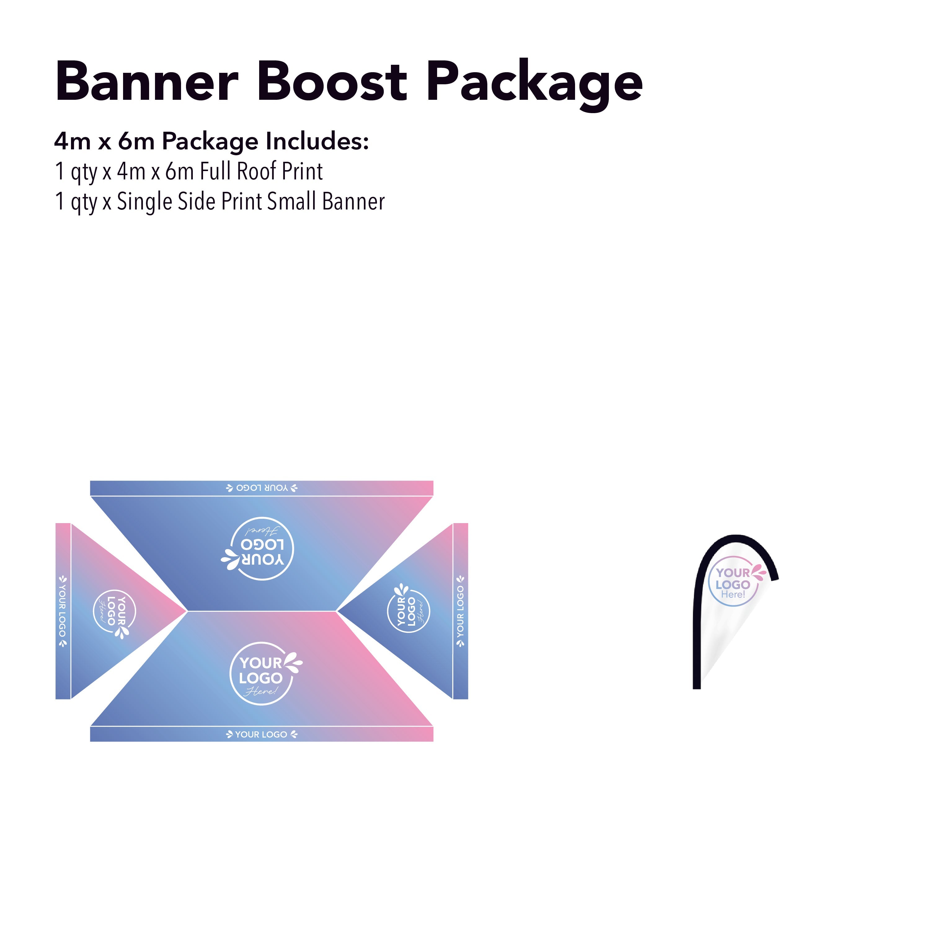 4m x 6m Printed Folding Gazebo | Banner Boost Package