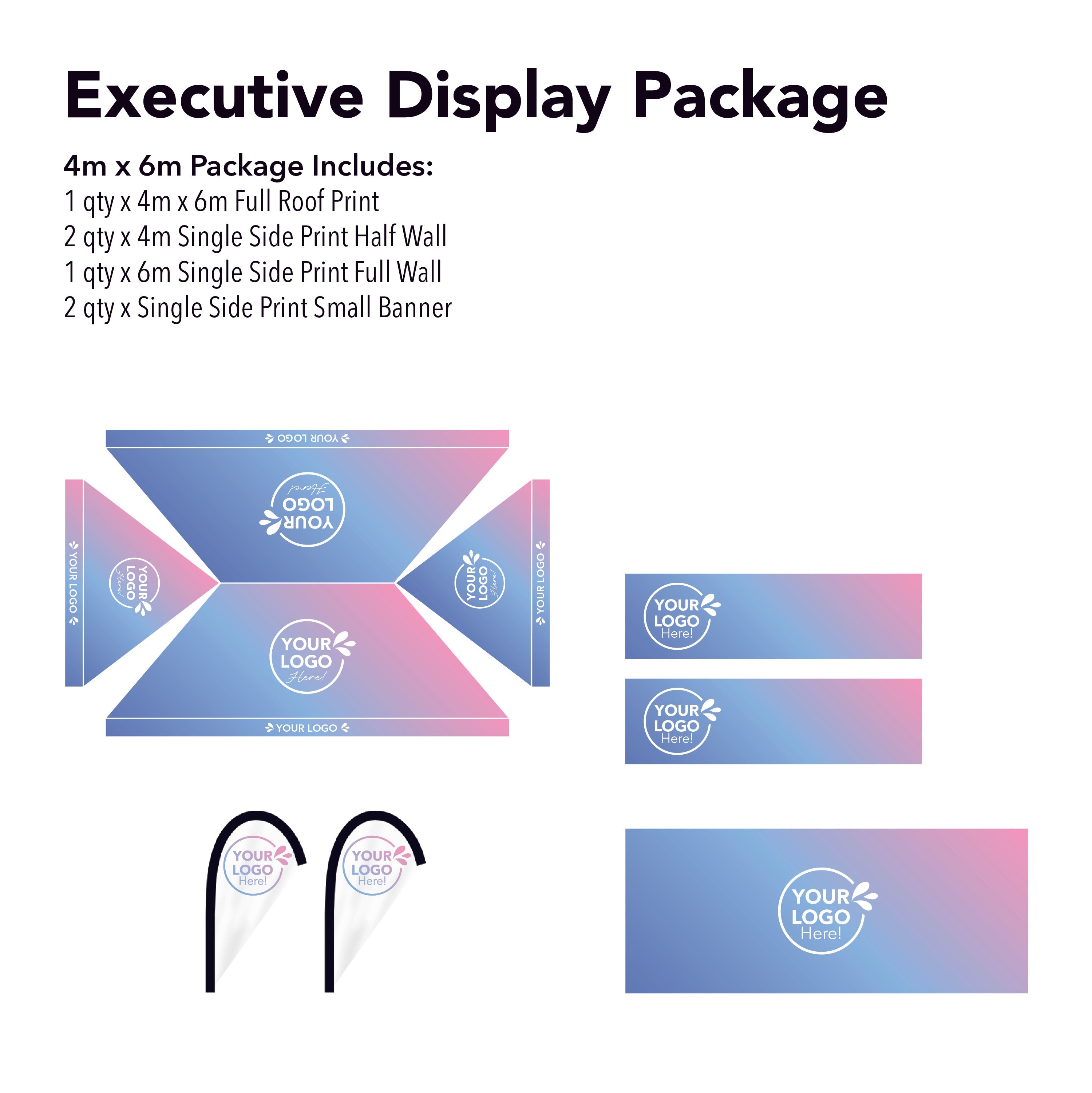 4m x 6m Printed Folding Gazebo | Executive Display Package