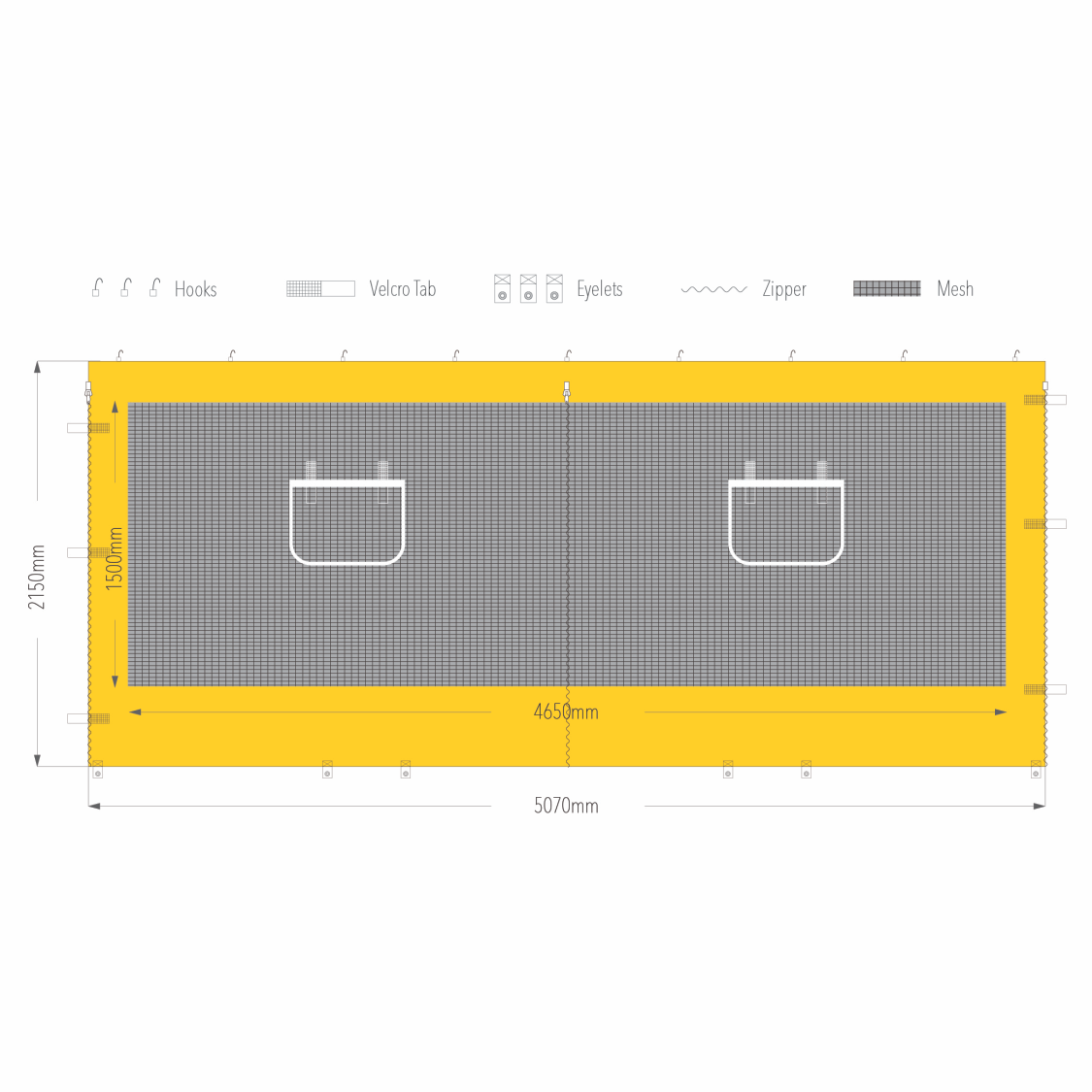 5m Gazebo Service Window Wall | Gazebo Accessory