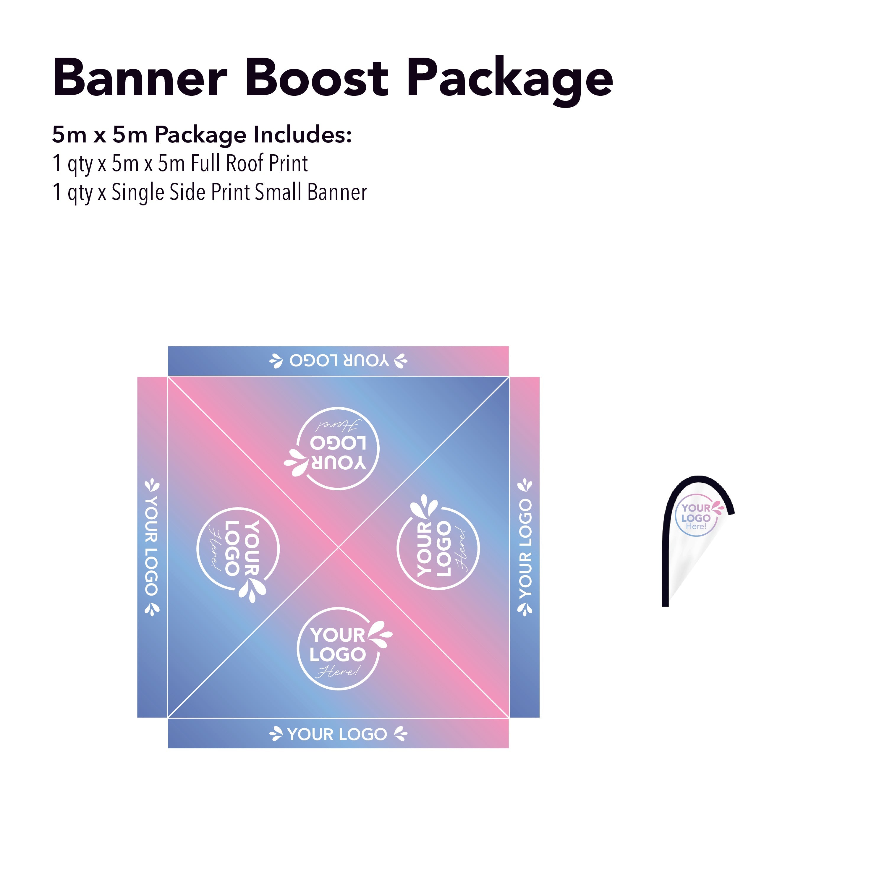 5m x 5m Printed Folding Gazebo | Banner Boost Package