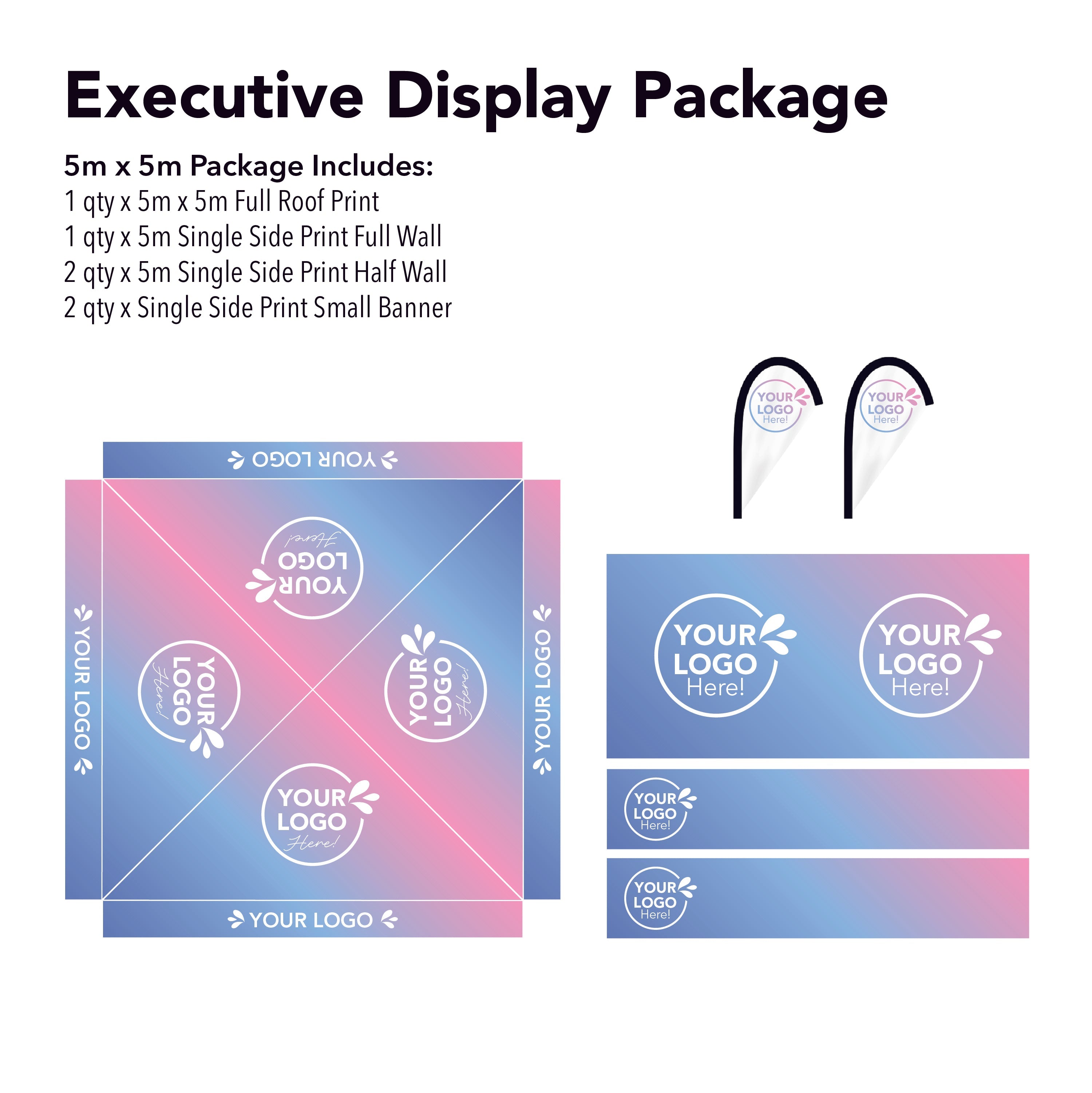 5m x 5m Printed Folding Gazebo | Executive Display Package