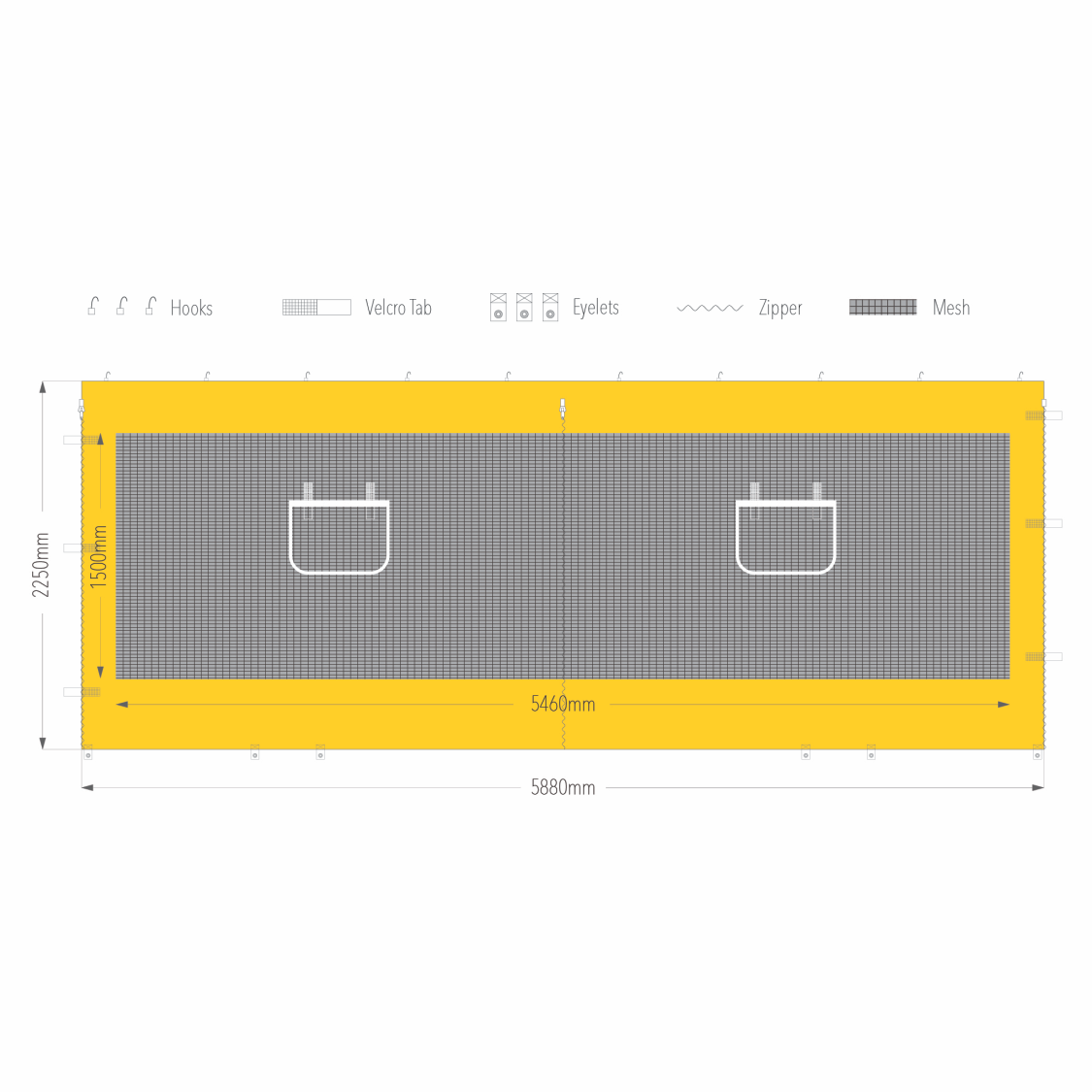 6m Tec Gazebo Service Window Wall | Gazebo Accessory